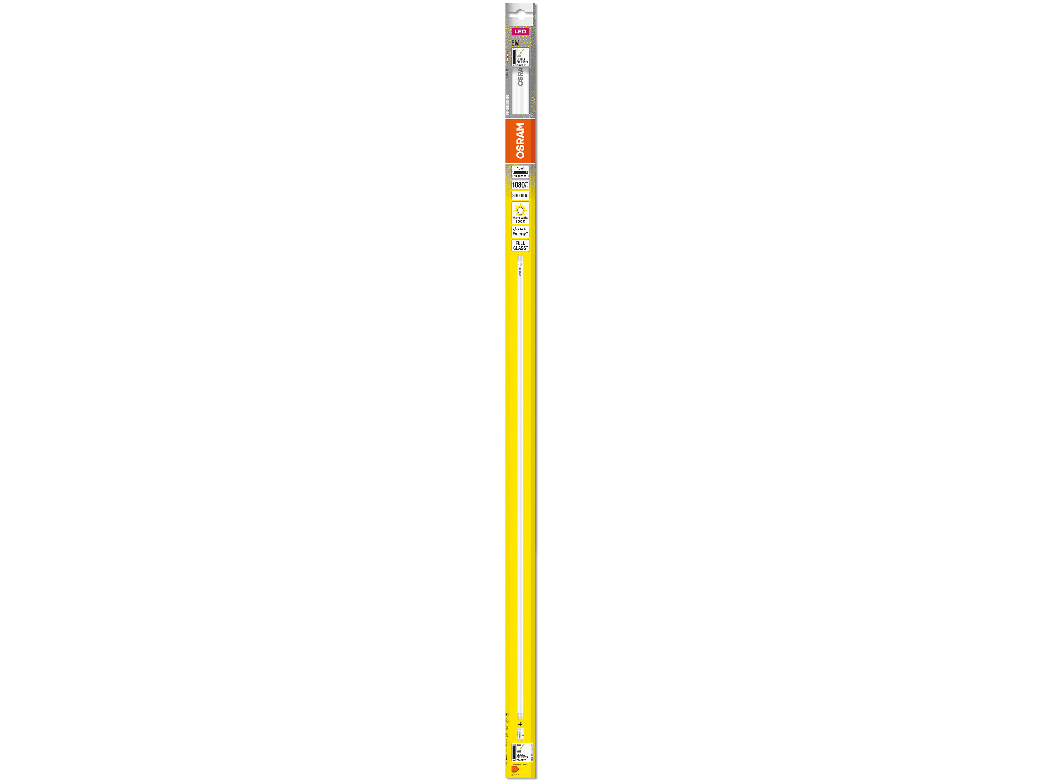 OSRAM LED-Röhre, T8, 900mm, G13, EEK: F, 10W, 1080lm, 3000K OSRAM LED-Röhre, T8, 900mm, G13, EEK: F, 10W, 1080lm, 3000K