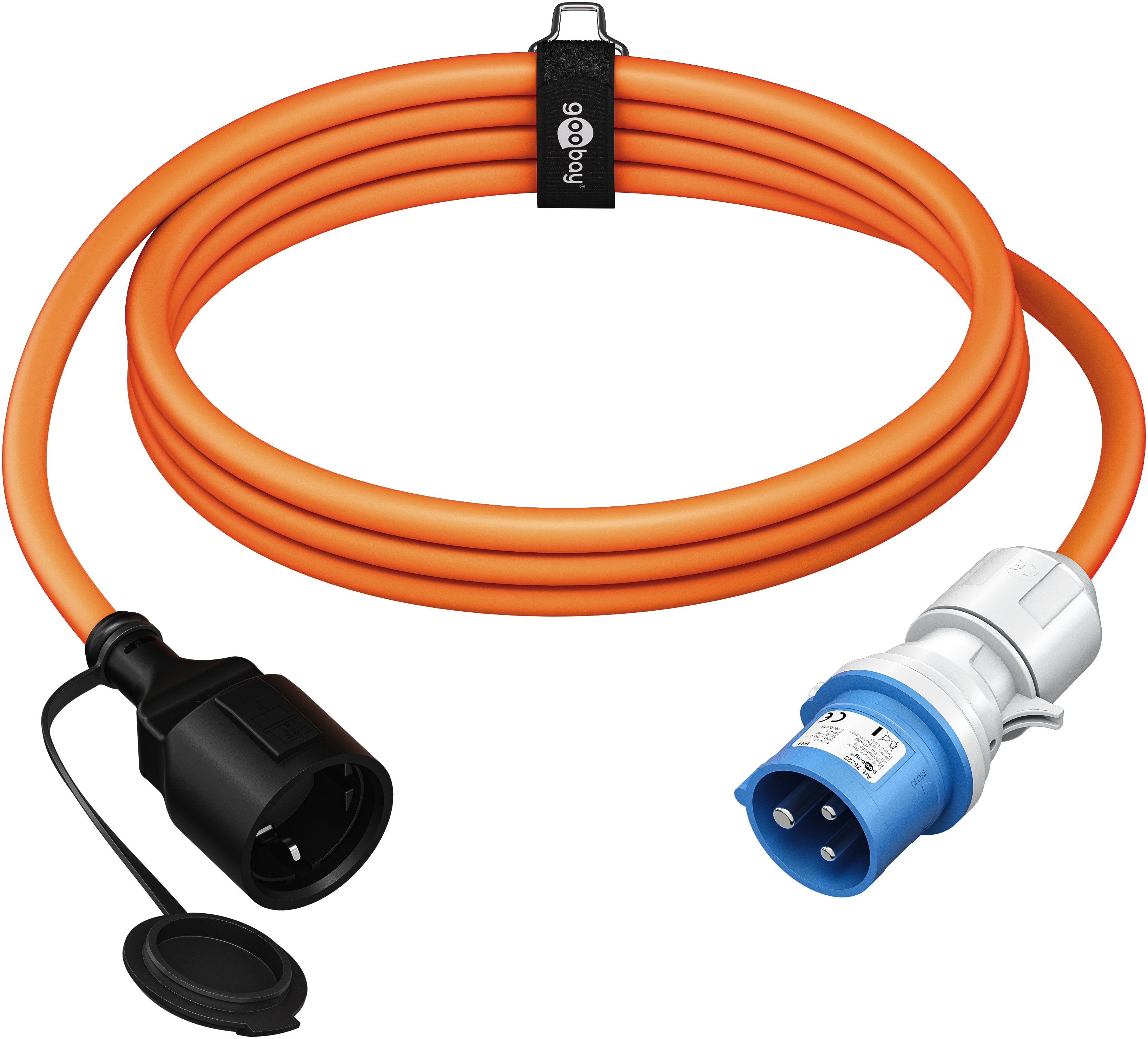 GOOBAY CEE-Adapterkabel 76223, 1,5 m, Stecker zu Schutzkontakt Kupplung