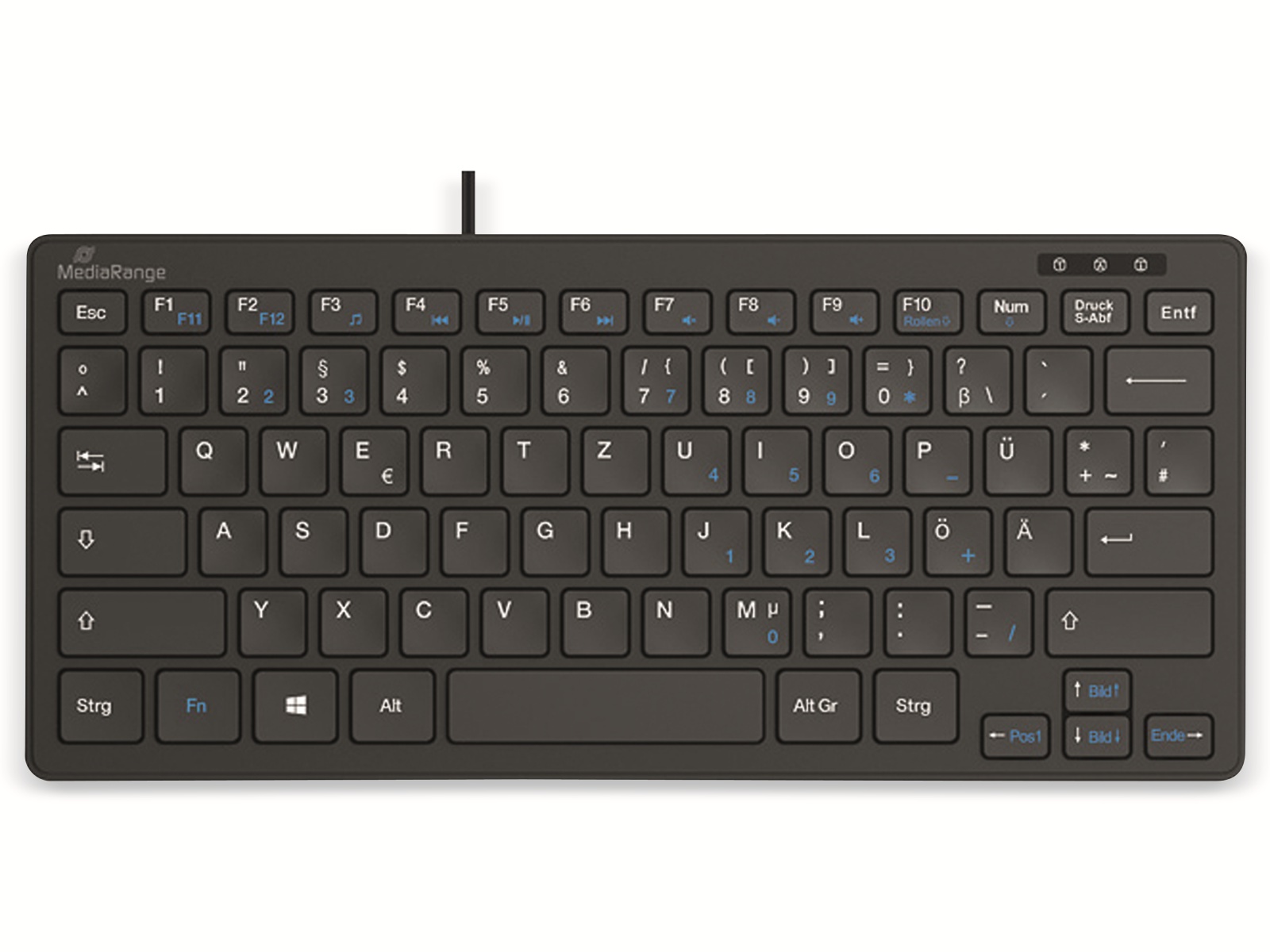 MEDIARANGE Kompakt-Tastatur MROS112, Flache Tasten, QWERTZ, schwarz MEDIARANGE Kompakt-Tastatur MROS112, Flache Tasten, QWERTZ, schwarz