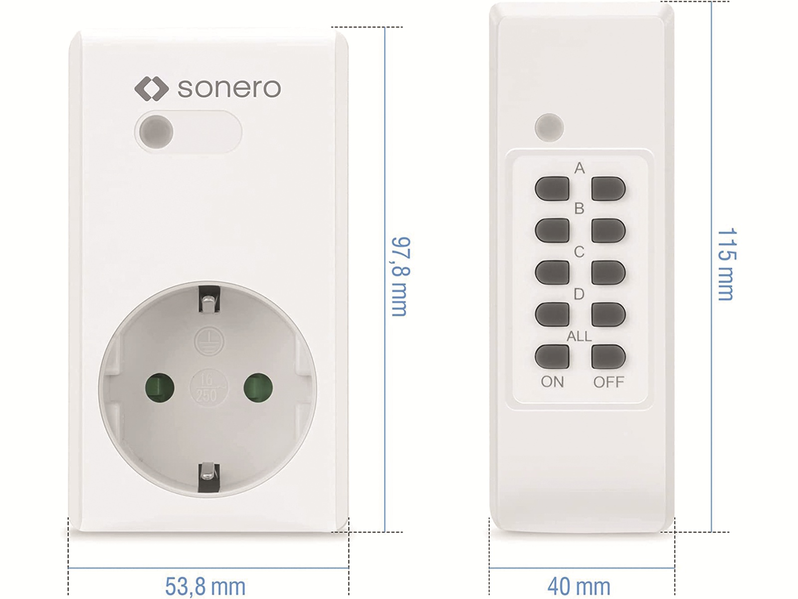 SONERO Funksteckdosen-Set S-RCS201, Indoor SONERO Funksteckdosen-Set S-RCS201, Indoor