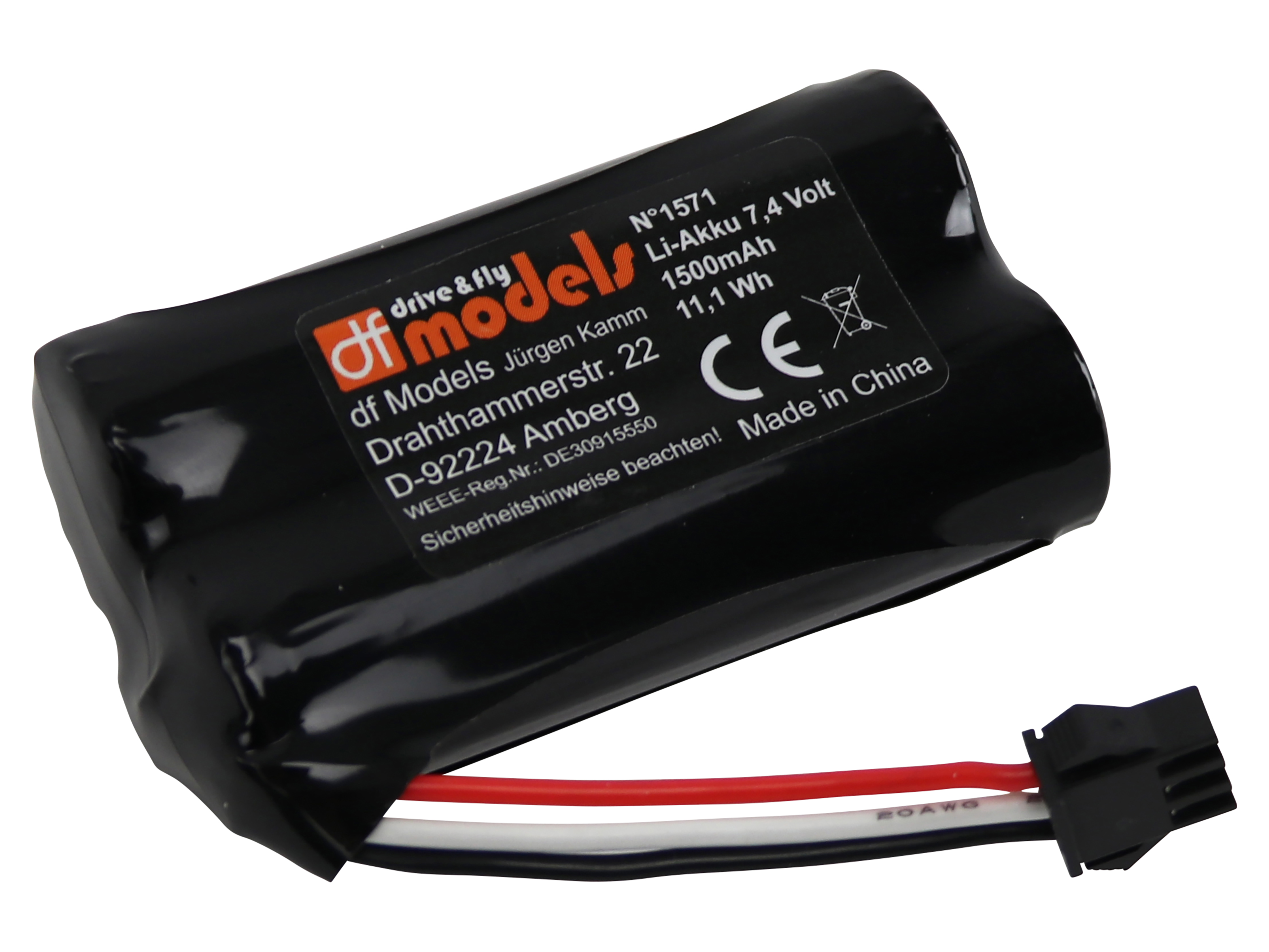 DF MODELS Li-Ion Akku für "TurbineX", 7,4 V, 1500 mAh, 11,1 Wh DF MODELS Li-Ion Akku für "TurbineX", 7,4 V, 1200 mAh, 8,88 Wh