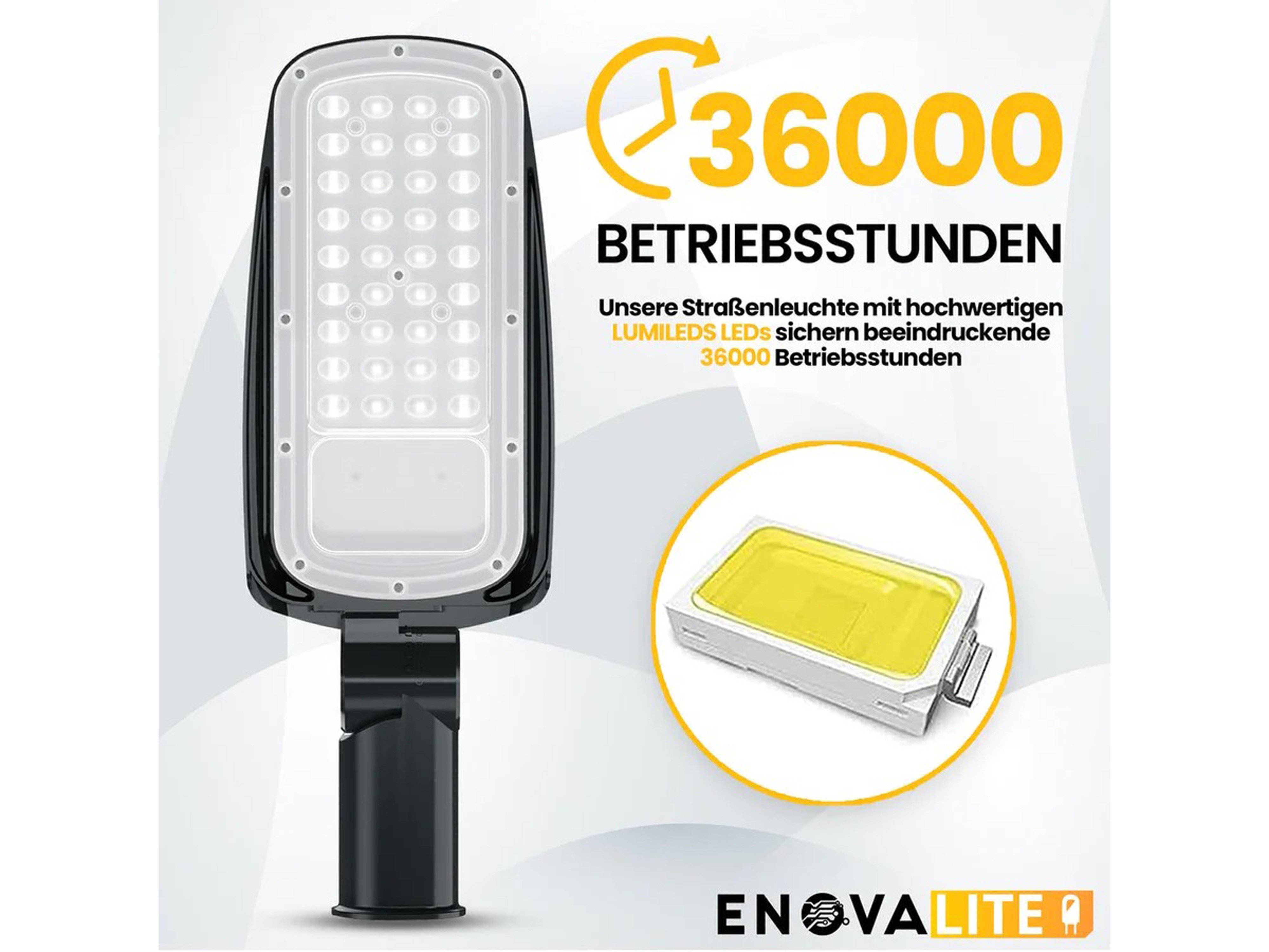ENOVALITE LED-Straßenleuchte, EEK: D, 50W, 7000lm, 5000K, IP65 ENOVALITE LED-Straßenleuchte, EEK: D, 50W, 7000lm, 5000K, IP65