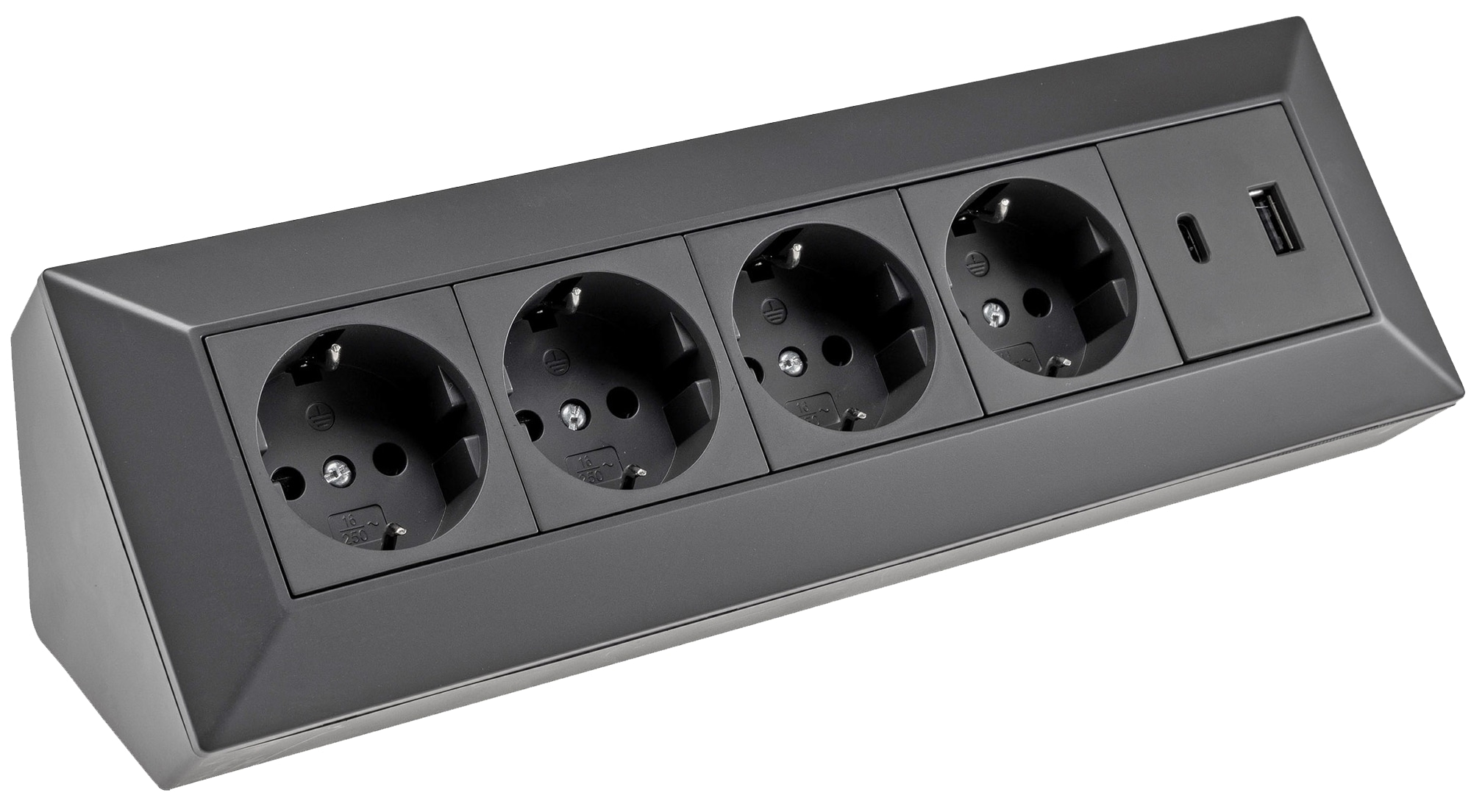 CHILITEC Steckdosenblock 23790, 4-fach, USB-A+C, 250V/16A, schwarz CHILITEC Steckdosenblock 23790, 4-fach, USB-A+C, 250V/16A, schwarz