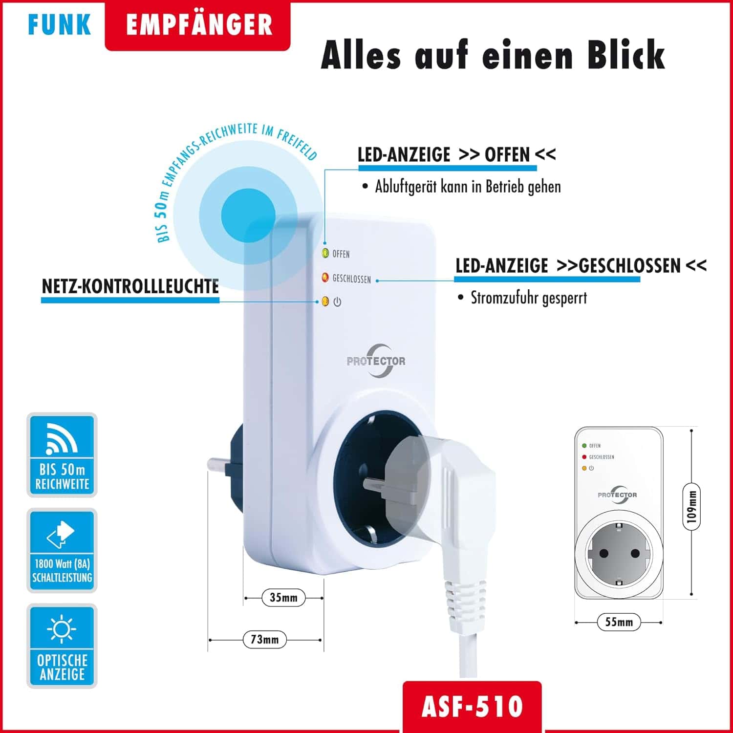 PROTECTOR Abluftsteuerung ASF-510 Abluftsteuerung PROTECTOR ASF-510