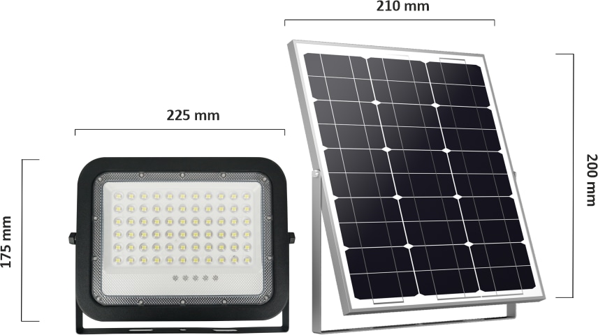 ENOVALITE Solar LED-Fluter, mit Akku, 100 W, 1400 lm, 6500 K, IP65 ENOVALITE Solar LED-Fluter, mit Akku, 100 W, 1400 lm, 6500 K, IP65