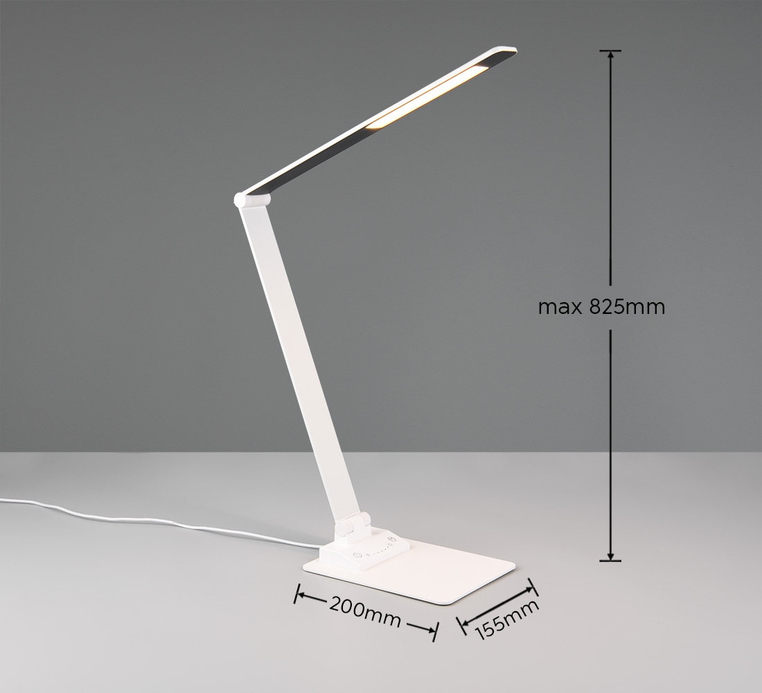 TRIO LED-Tischleuchte Travis 545310131 weiß, 6,5 W, 650 lm, CCT