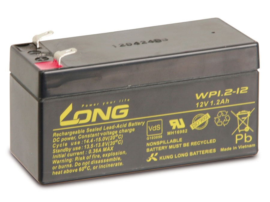 KUNG LONG Blei-Akkumulator WP1.2-12, 12 V-/1,2 Ah KUNG LONG Blei-Akkumulator WP1.2-12, 12 V-/1,2 Ah