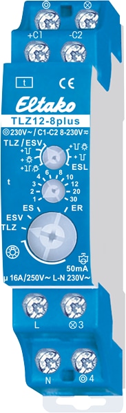 ELTAKO Treppenlichtzeitschalter TLZ12-8plus, 1 Schließer, 16A ELTAKO Treppenlichtzeitschalter TLZ12-8plus, 1 Schließer, 16A