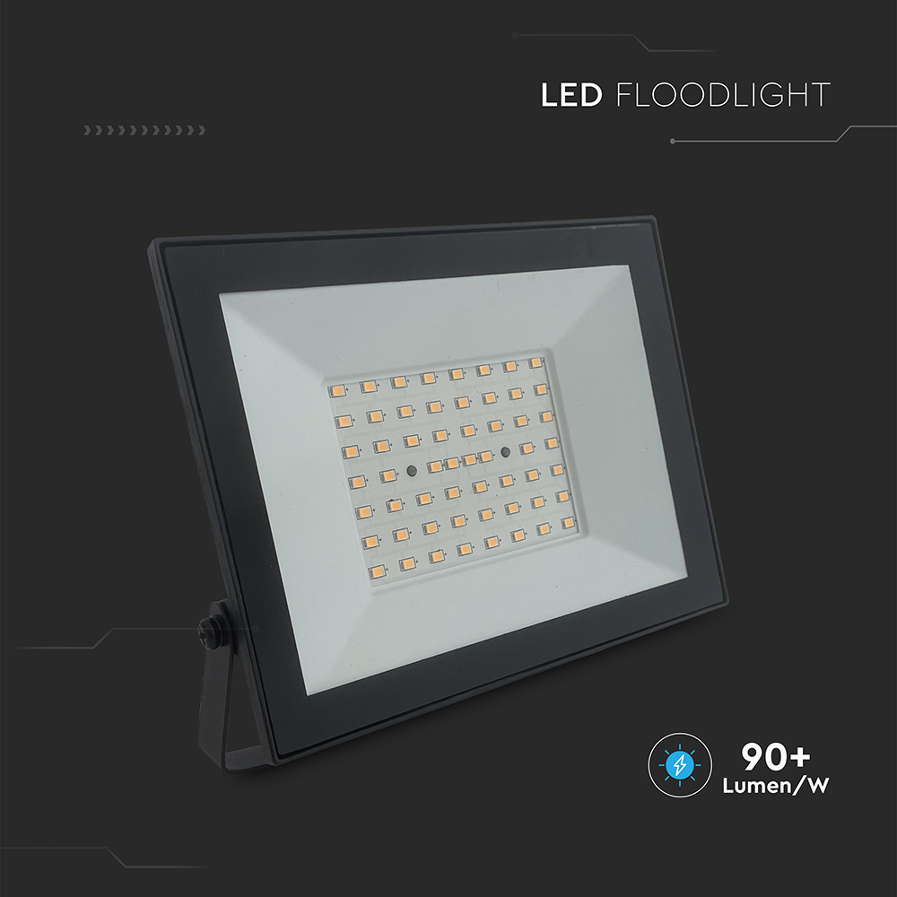 V-TAC LED-Fluter, VT-44054, 50 W, 3000 K, EEK: F, 4000 lm, warmweiß, IP65, schwarz V-TAC LED-Fluter, VT-44054, 50 W, 3000 K, EEK: F, 4000 lm, warmweiß, IP65, schwarz