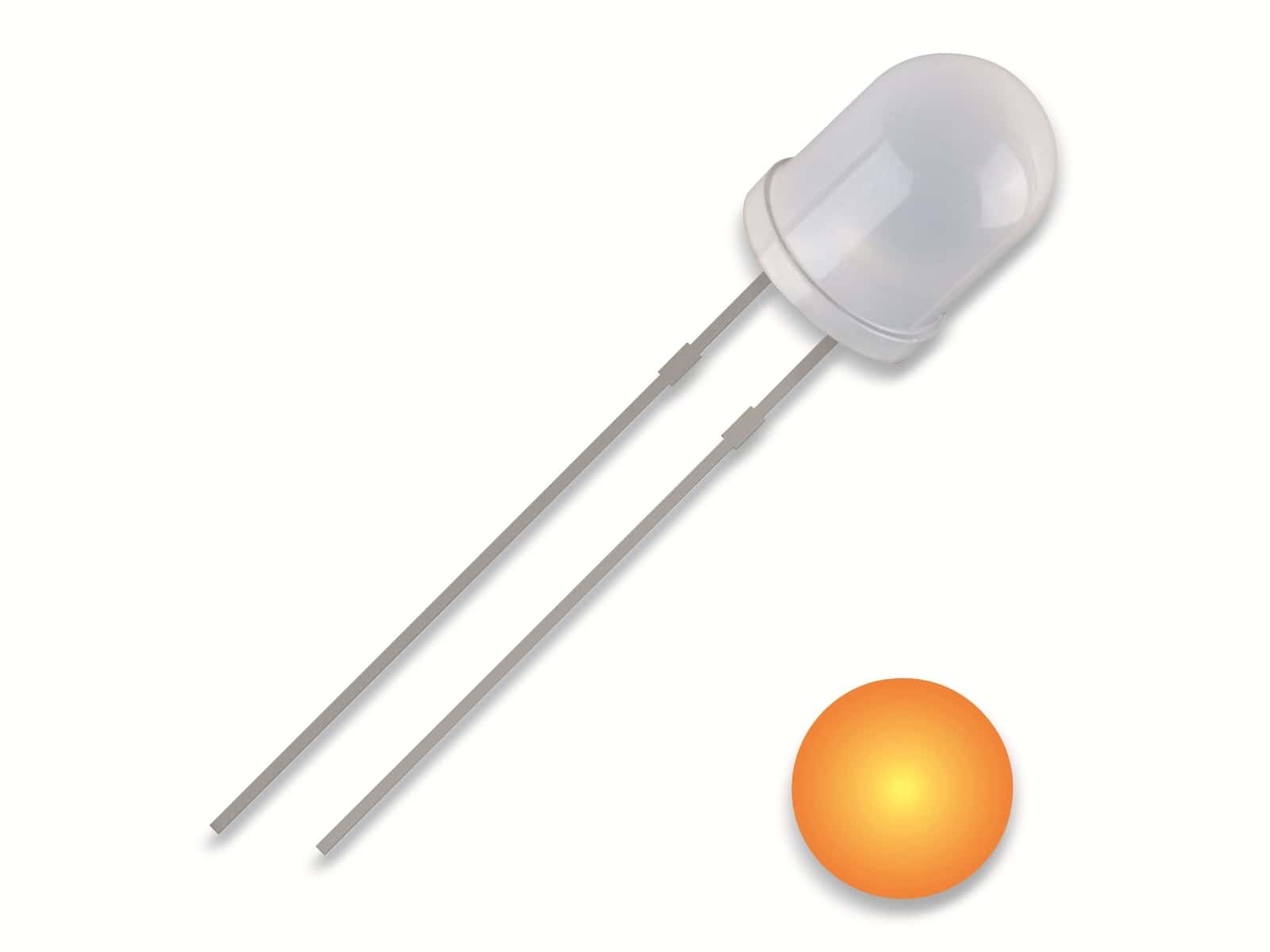 QUADRIOS LED, 5 mm, gelb, 2,54 mm, Diffus QUADRIOS LED, 5 mm, Lichtfarbe: Gelb, Gehäusefarbe: Diffus, 700 mcd, 590 nm, 2,54 mm