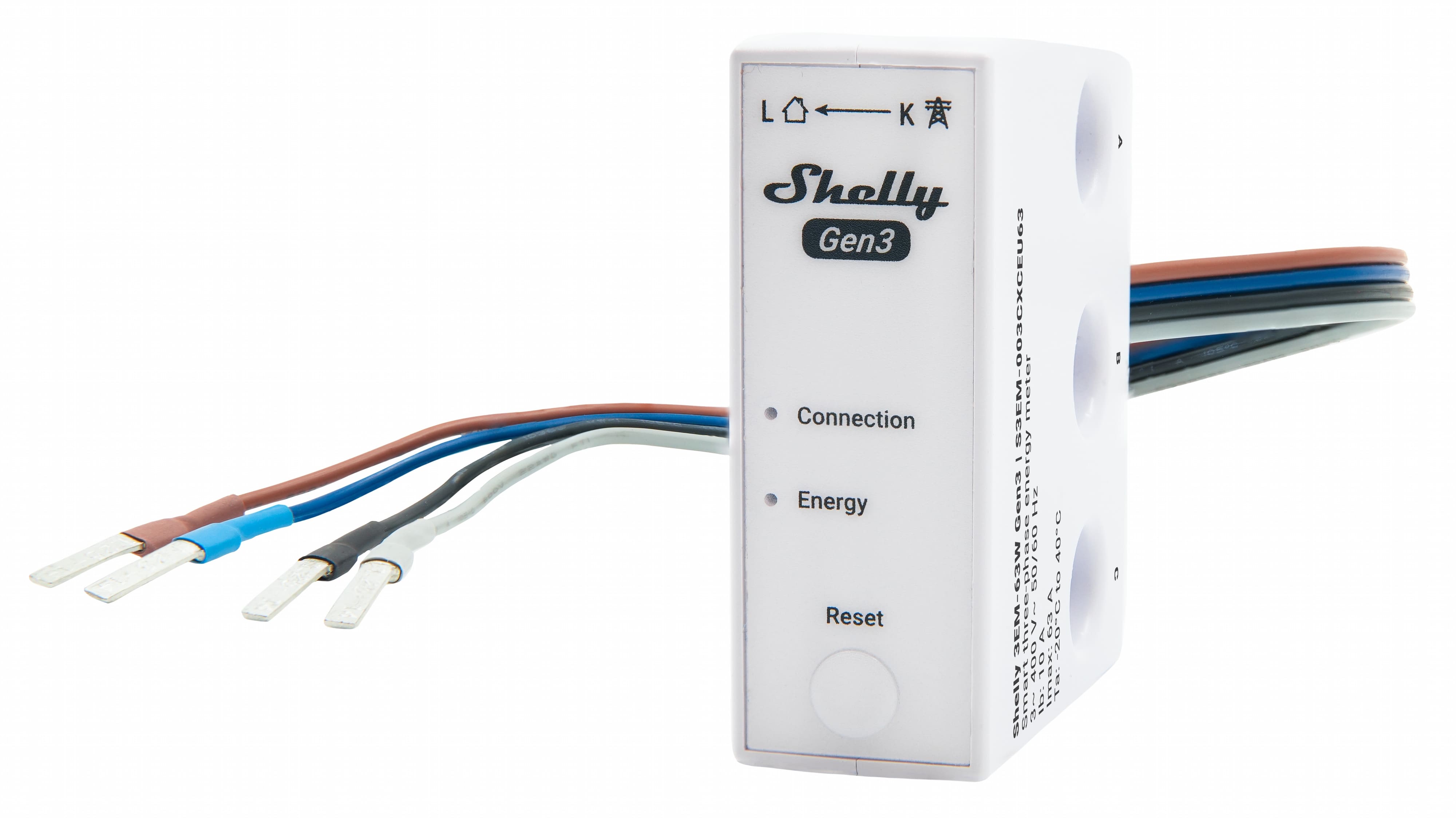 SHELLY WLAN-Stromzähler 3EM-63W Gen3, weiß