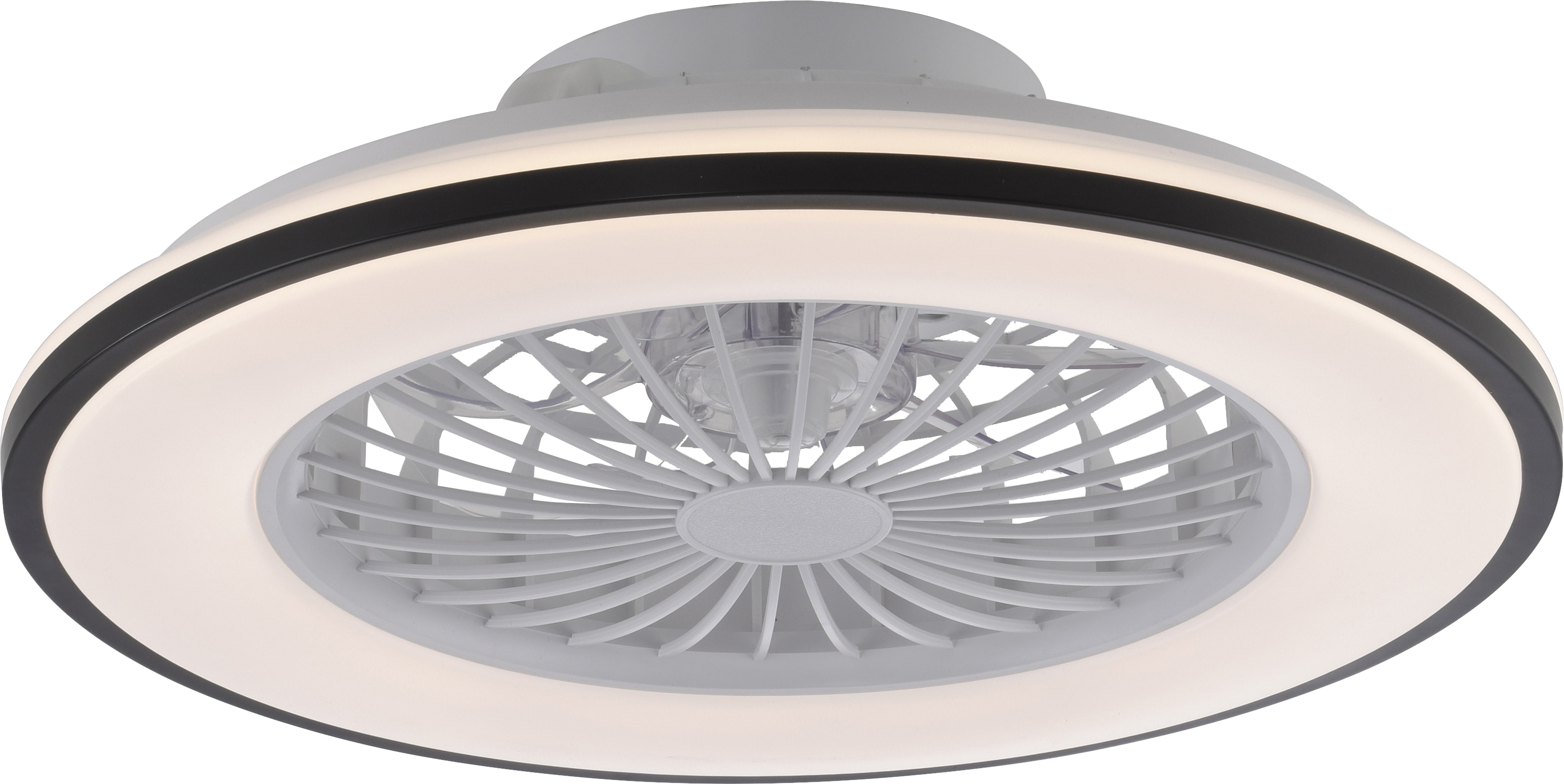 JUST LIGHT LED-Deckenleuchte 14447-18, Ventilator, 44W, 5400lm, CCT, RGB, IP20, schwarz/weiß JUST LIGHT LED-Deckenleuchte 14447-18, Ventilator, 44W, 5400lm, CCT, RGB, IP20, schwarz/weiß
