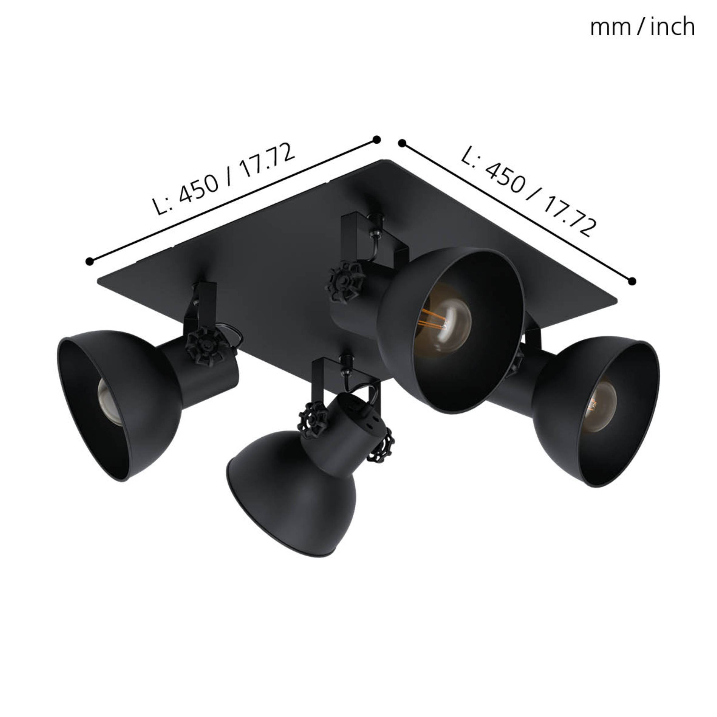 EGLO Deckenleuchte 43434 schwarz, für 4 x E27, max. 40 W EGLO Deckenleuchte 43434 schwarz, für 4 x E27, max. 40 W