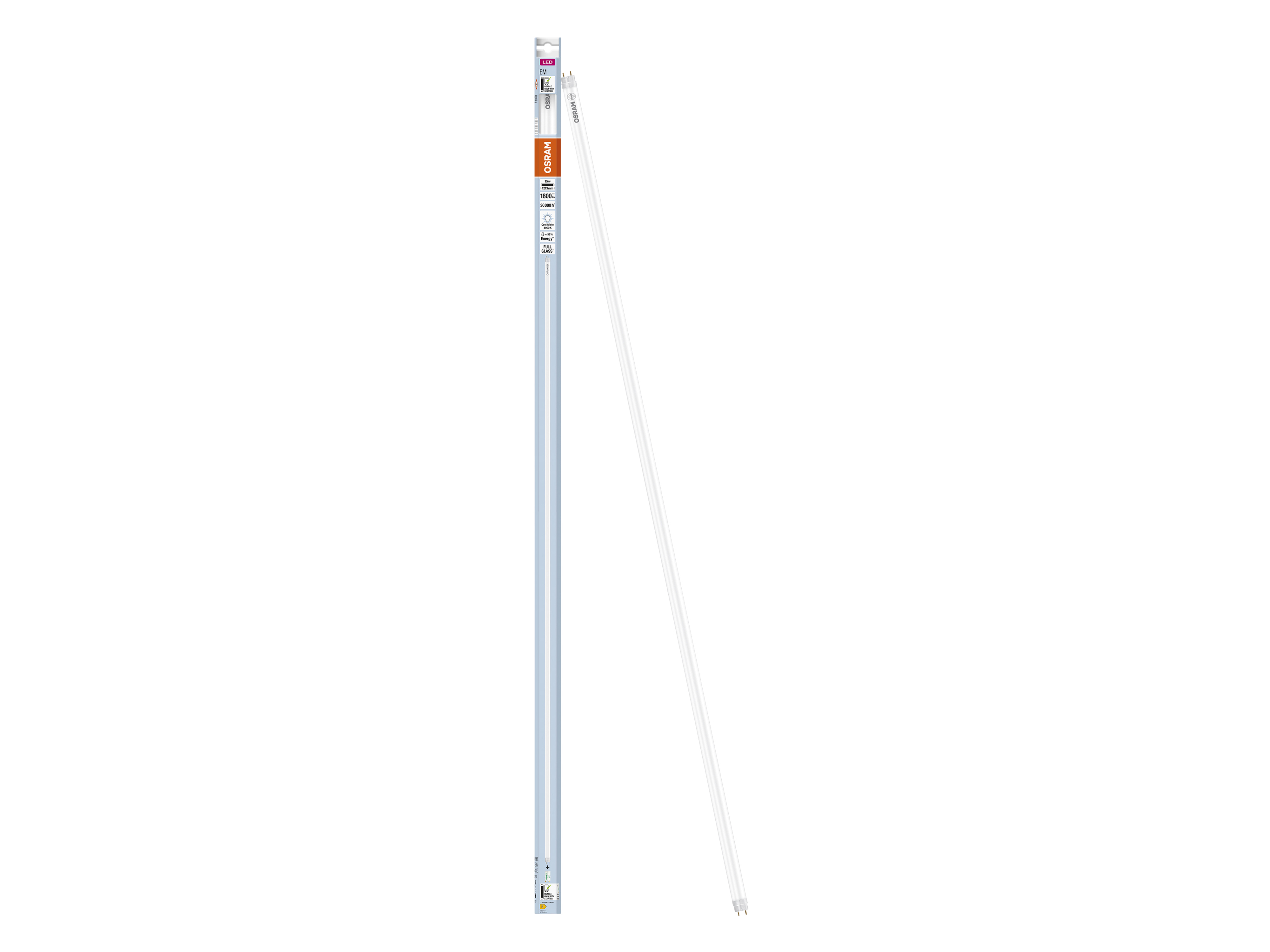 OSRAM LED-Röhre, T8, 1200mm, G13, EEK: E, 15W, 1800lm, 4000K OSRAM LED-Röhre, T8, 1200mm, G13, EEK: E, 15W, 1800lm, 4000K