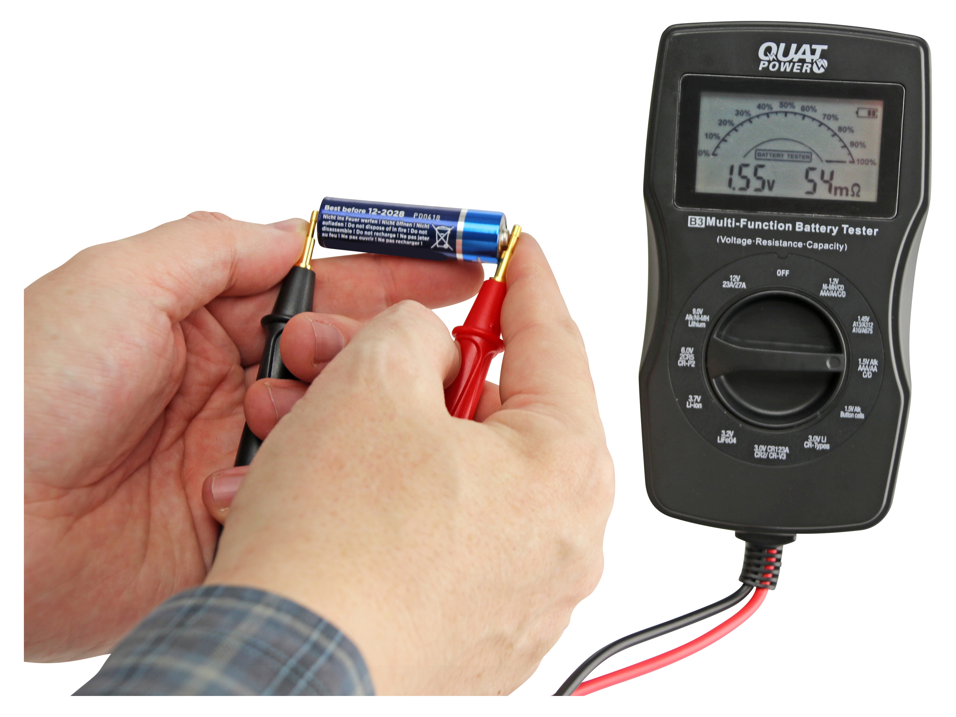 QUATPOWER Batterietester B3, inkl. Innenwiderstandsmessung QUATPOWER Batterietester B3, inkl. Innenwiderstandsmessung