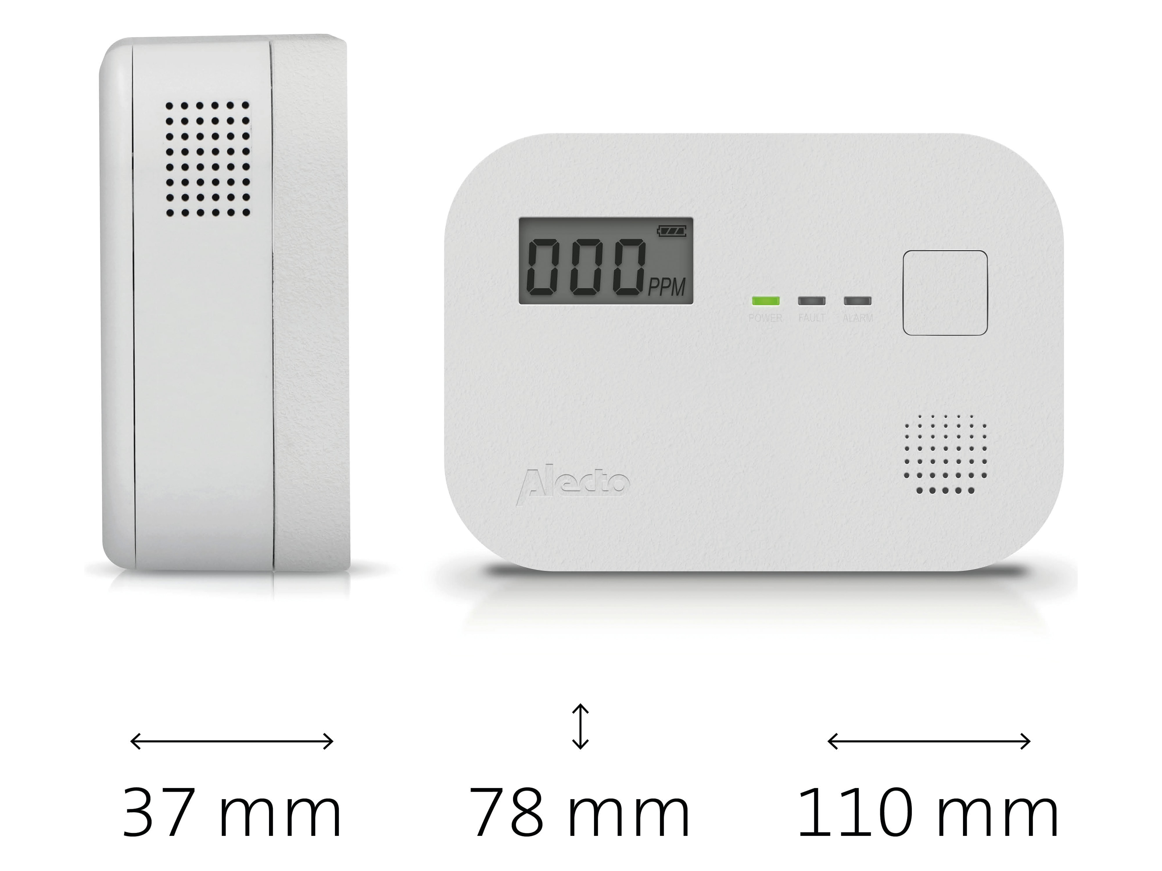 ALECTO Kohlenmonoxid-Melder COA3910, mit LED-Anzeige, weiß ALECTO Kohlenmonoxid-Melder COA3910, mit LED-Anzeige, weiß