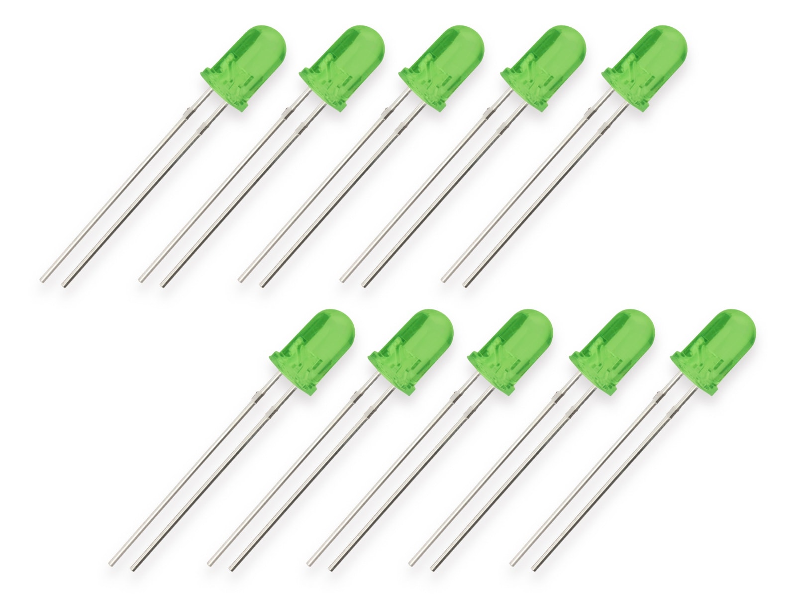 EVERSTAR LEDs ESL-R5044LPGD-R, grün, 5 mm, 10 Stück EVERSTAR LEDs ESL-R5044LPGD-R, grün, 5 mm, 10 Stück