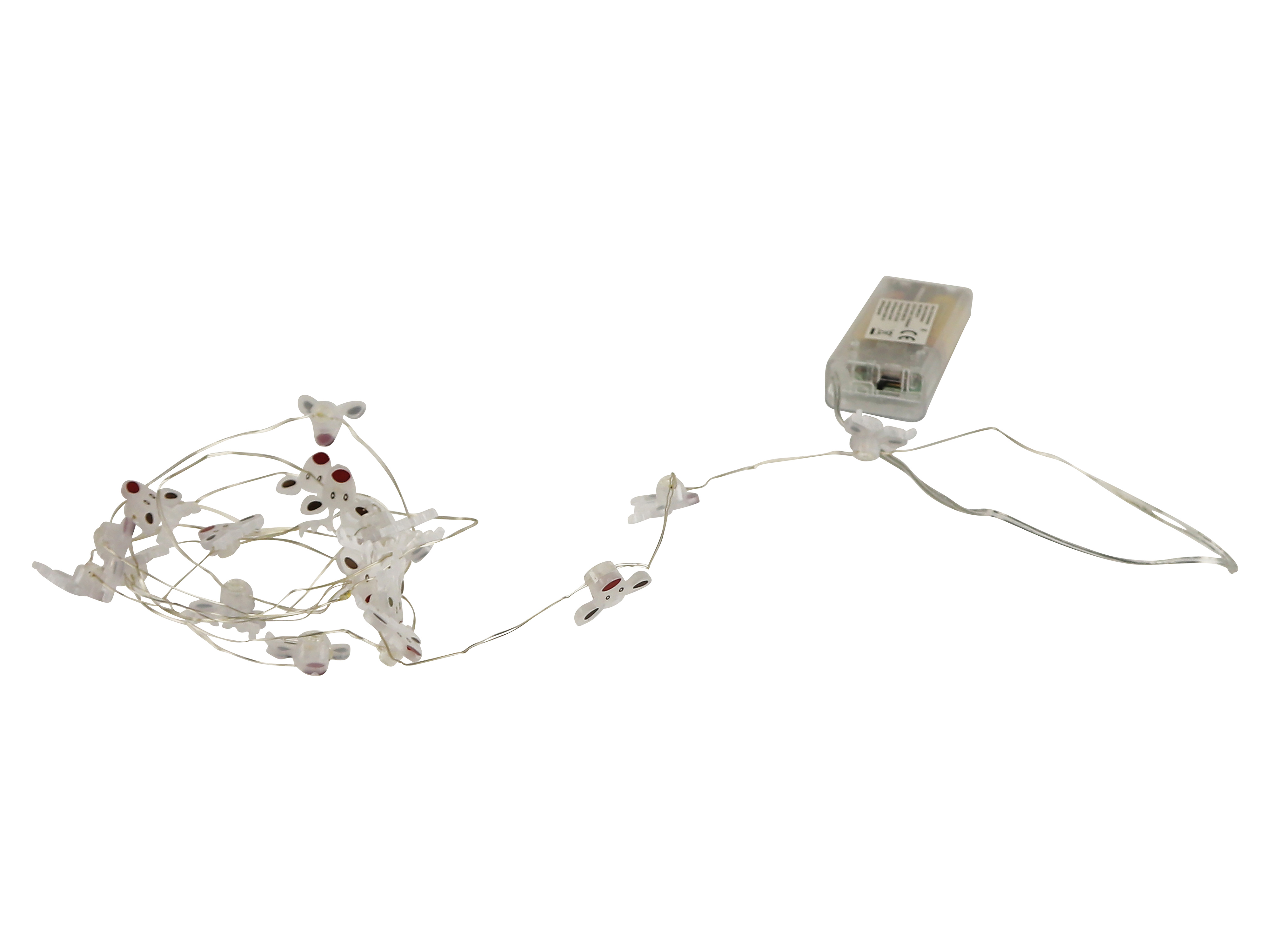 Micro-LED-Lichterkette, Rentiere, 3 V, 20 LEDs, Silberdraht, warmweiß, 2,10m Micro-LED-Lichterkette, Rentiere, 3 V, 20 LEDs, Silberdraht, warmweiß, 2,10m