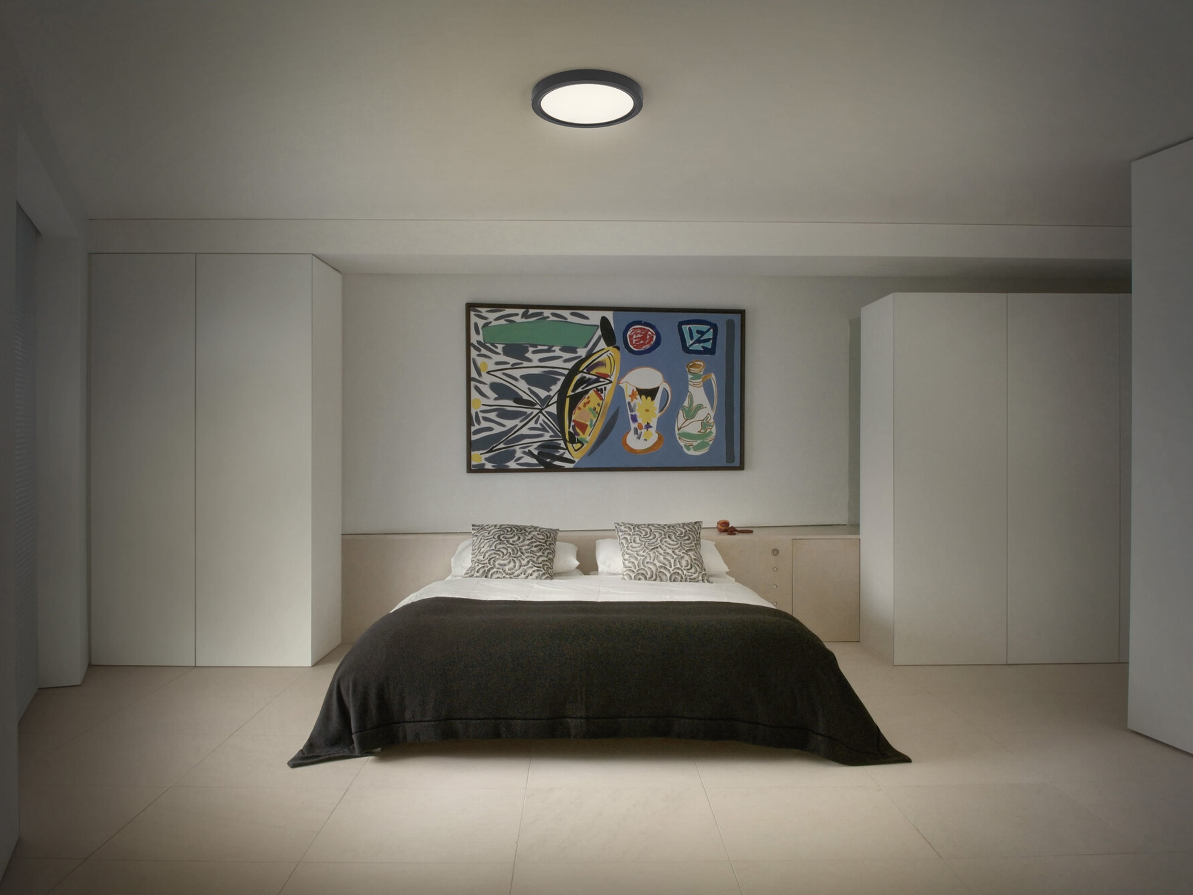 OSRAM LED-Deckenleuchte, 24W, 3000K, 2500lm, warmweiß, IP20, dimmbar, schwarz, Ø32 cm OSRAM LED-Deckenleuchte, 24W, 3000K, 2500lm, warmweiß, IP20, dimmbar, schwarz, Ø32 cm