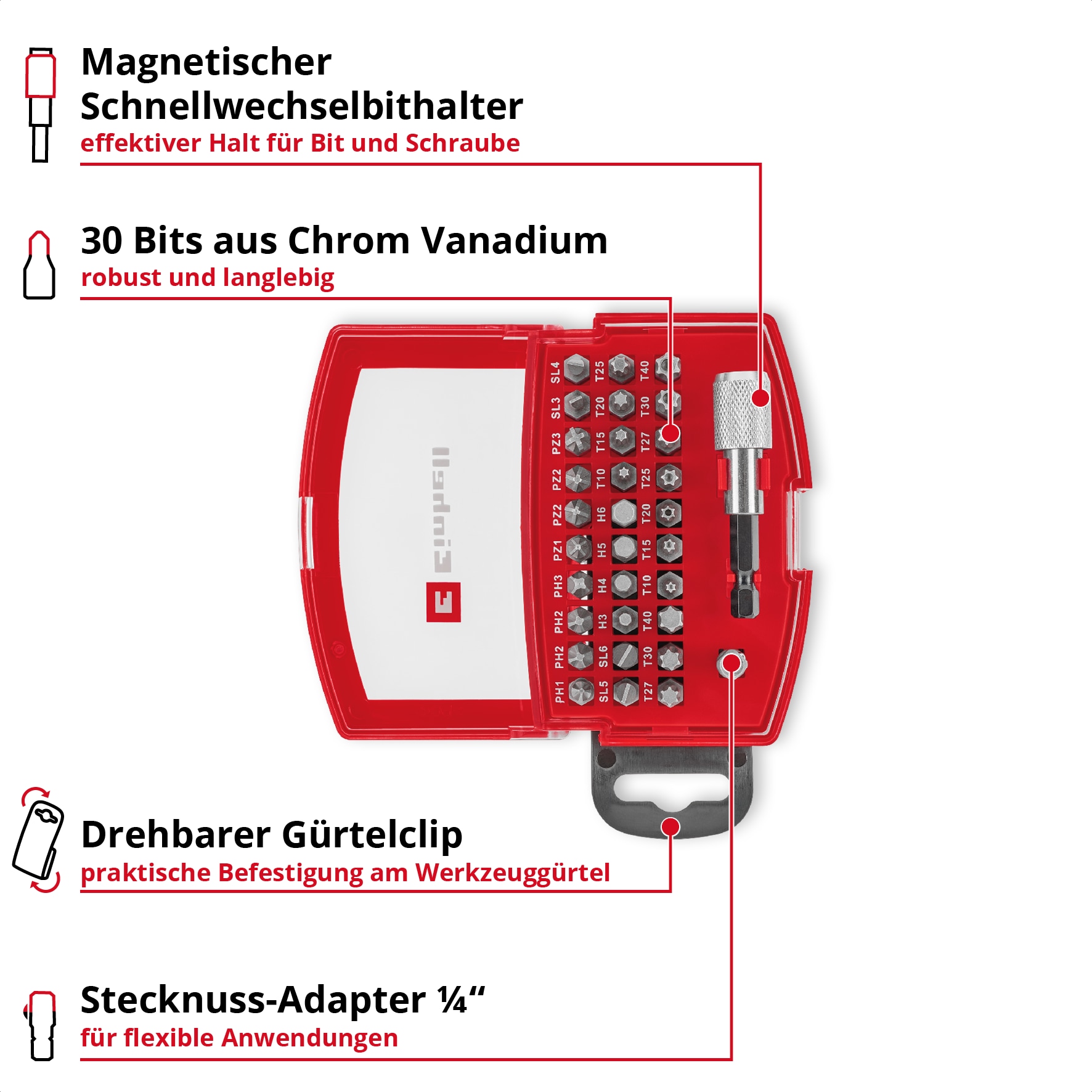 EINHELL Bit-Set, 118495, 32-teilig EINHELL Bit-Set, 118495, 32-teilig