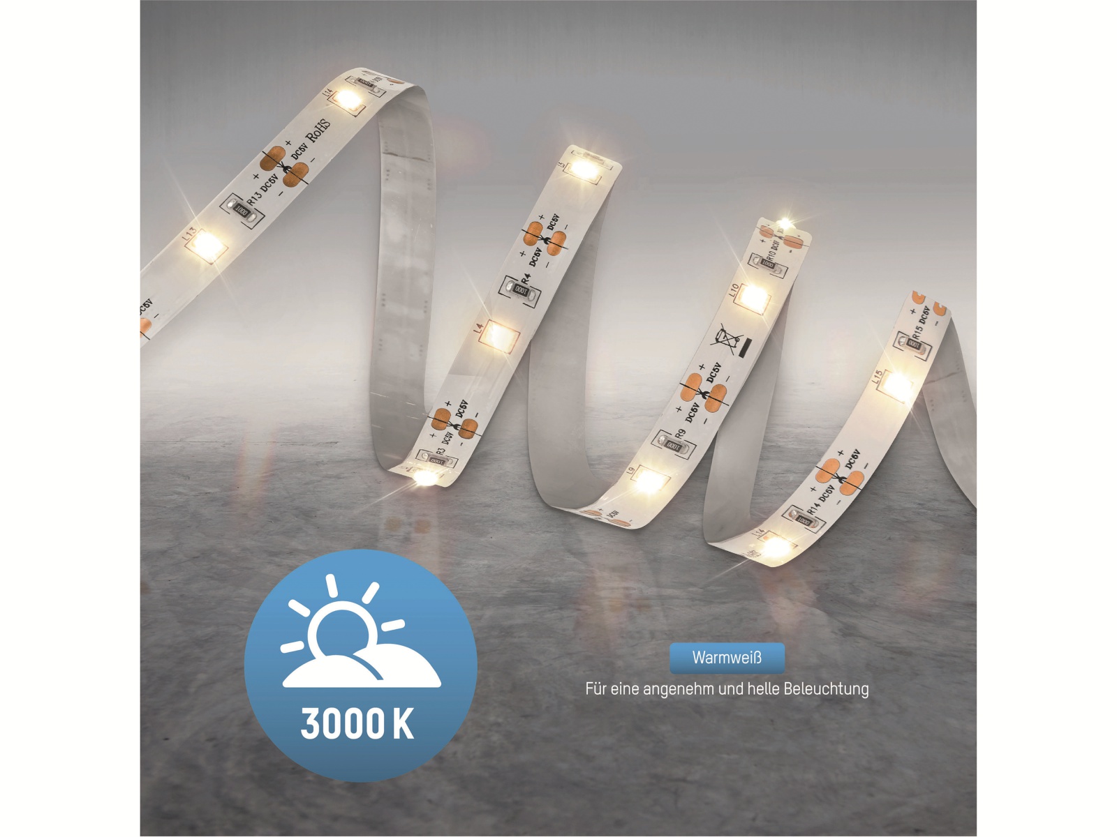 ANSMANN LED-Band 60 LEDs, Bewegungs-/Dämmerungssensor, inklusive 4 Micro-Batterien ANSMANN LED-Band 60 LEDs, Bewegungs-/Dämmerungssensor, inklusive 4 Micro-Batterien