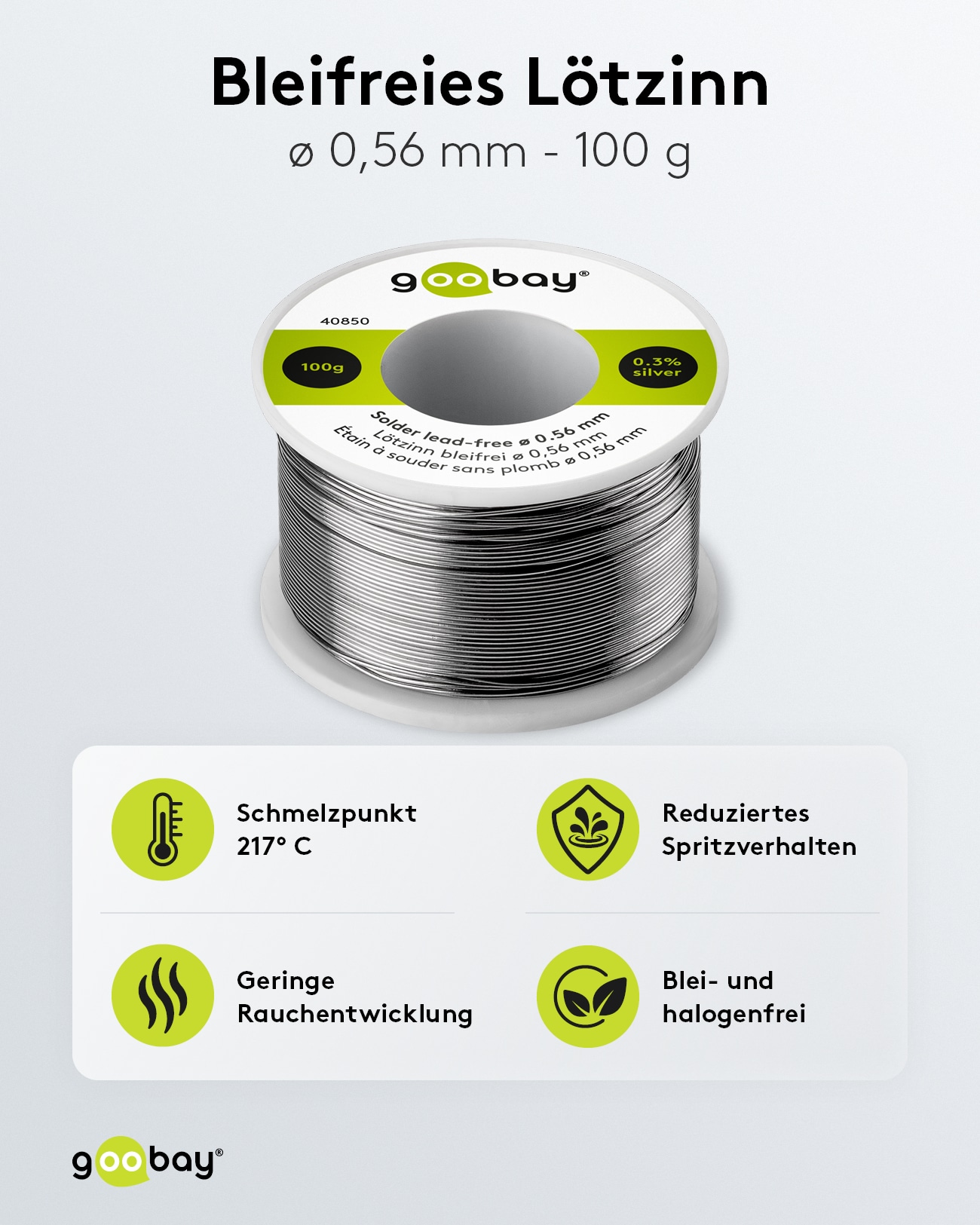 GOOBAY Lötzinn Essential, 100 g, Ø 0,56 mm GOOBAY Lötzinn Essential, 100 g, Ø 0,56 mm