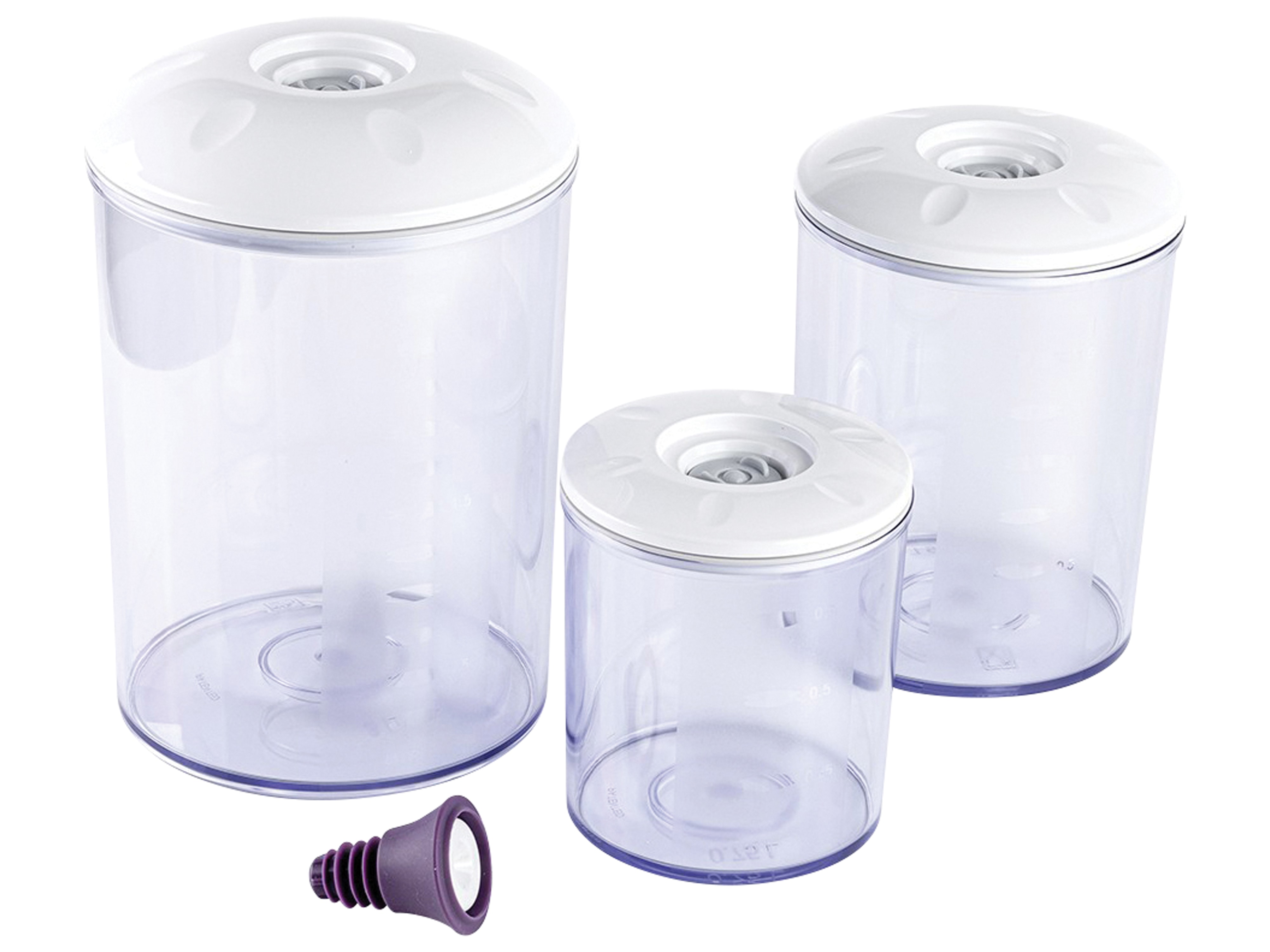 MAGICVAC Vakuumbehälter, 3er Set, 0,75/1,5/3 L, mit Deckel MAGICVAC Vakuumbehälter, 3er Set, 0,75/1,5/3 L, mit Deckel