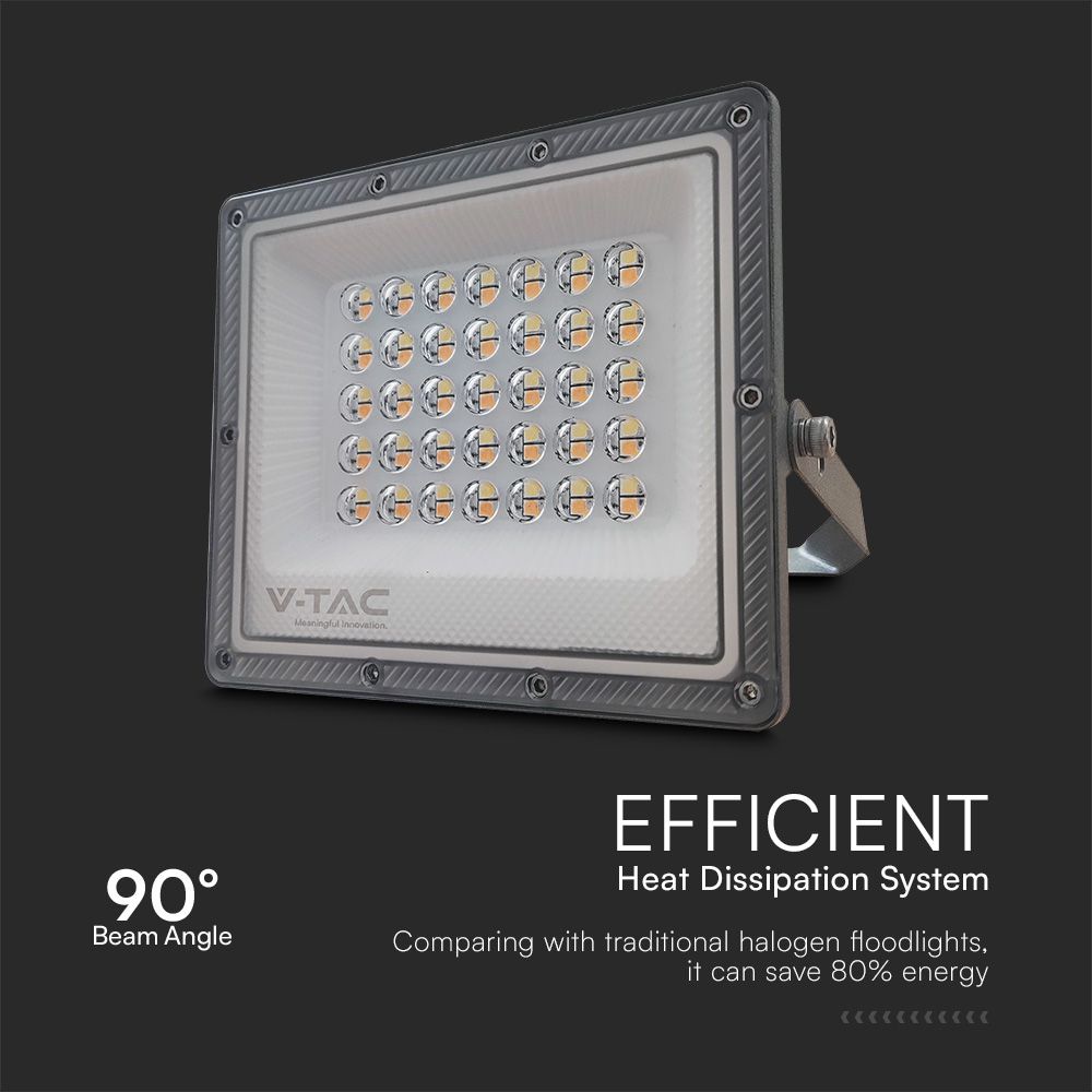V-TAC LED-Fluter, VT-44030, EEK: F, 30 W, 2350lm, IP65, CCT, gr