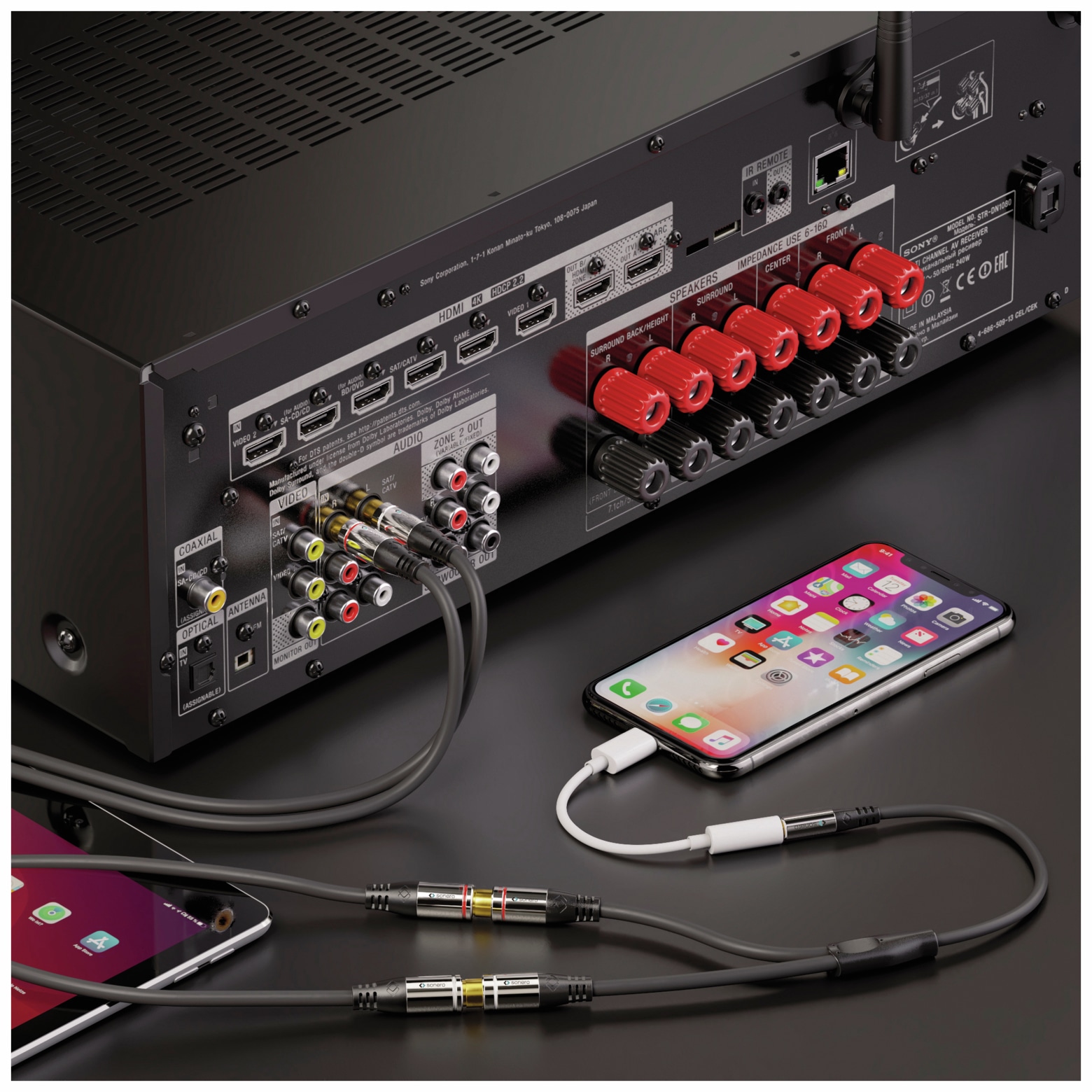 SONERO Audioadapter 0,20 m, Klinkenstecker auf 2x Cinchbuchse SONERO Audioadapter 0,20 m, Klinkenstecker auf 2x Cinchbuchse