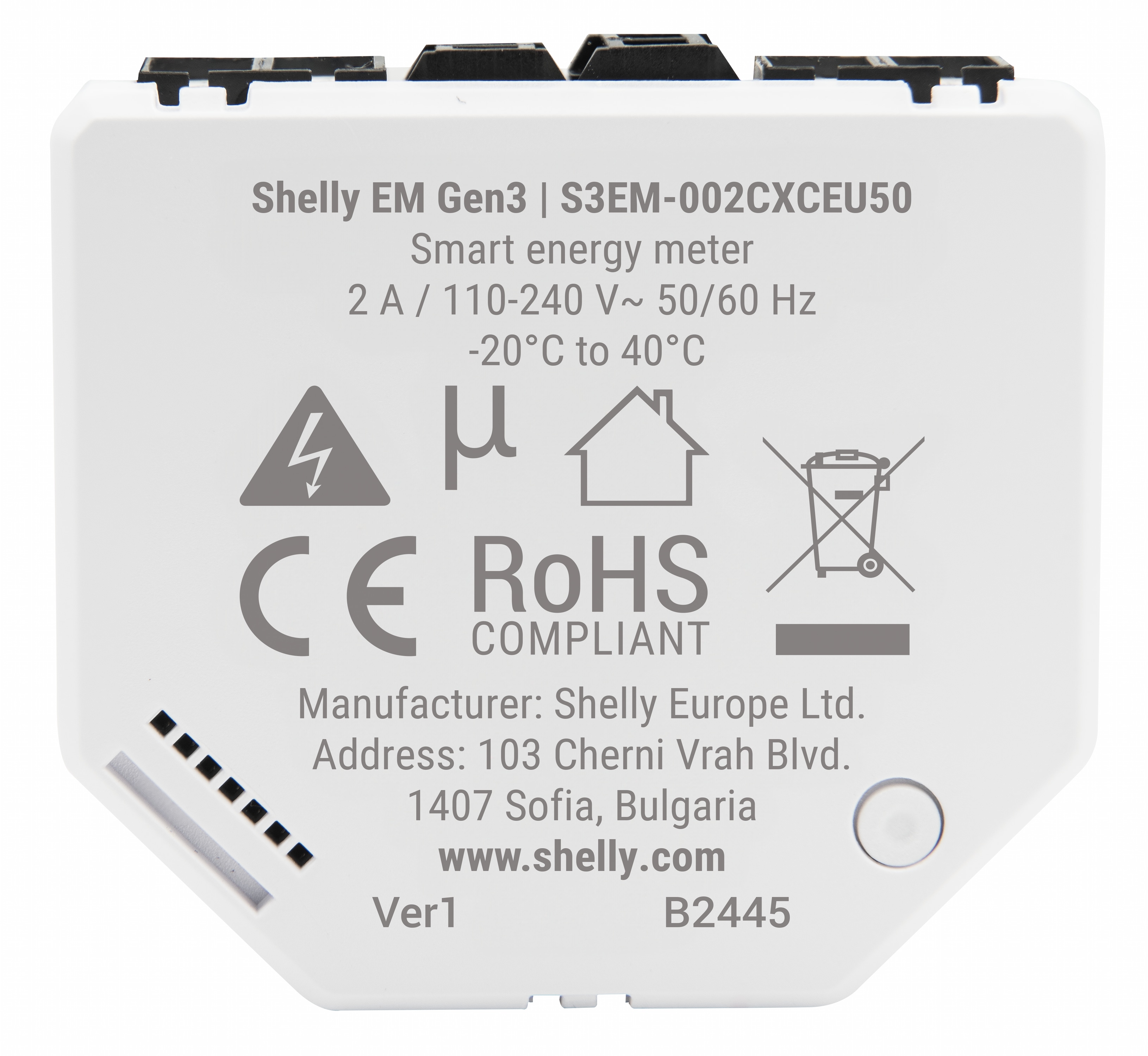 SHELLY WiFi-Stromzähler EM Gen3, 50 A SHELLY WiFi-Stromzähler EM Gen3, 50 A