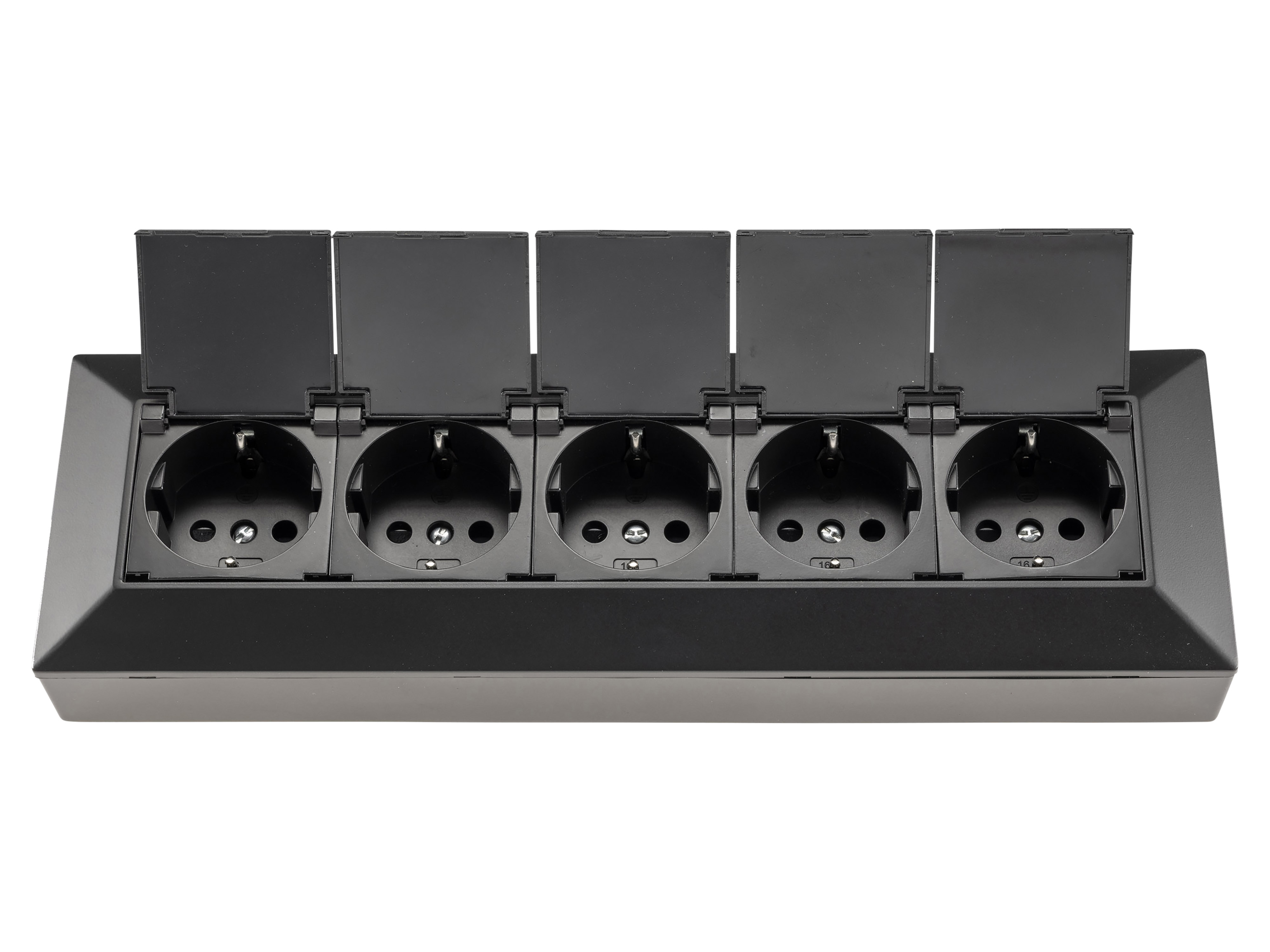 CHILITEC Steckdosenblock 23943, 5-fach, mit Schutzklappen, 250V/16A, schwarz CHILITEC Steckdosenblock 23943, 5-fach, mit Schutzklappen, 250V/16A, schwarz