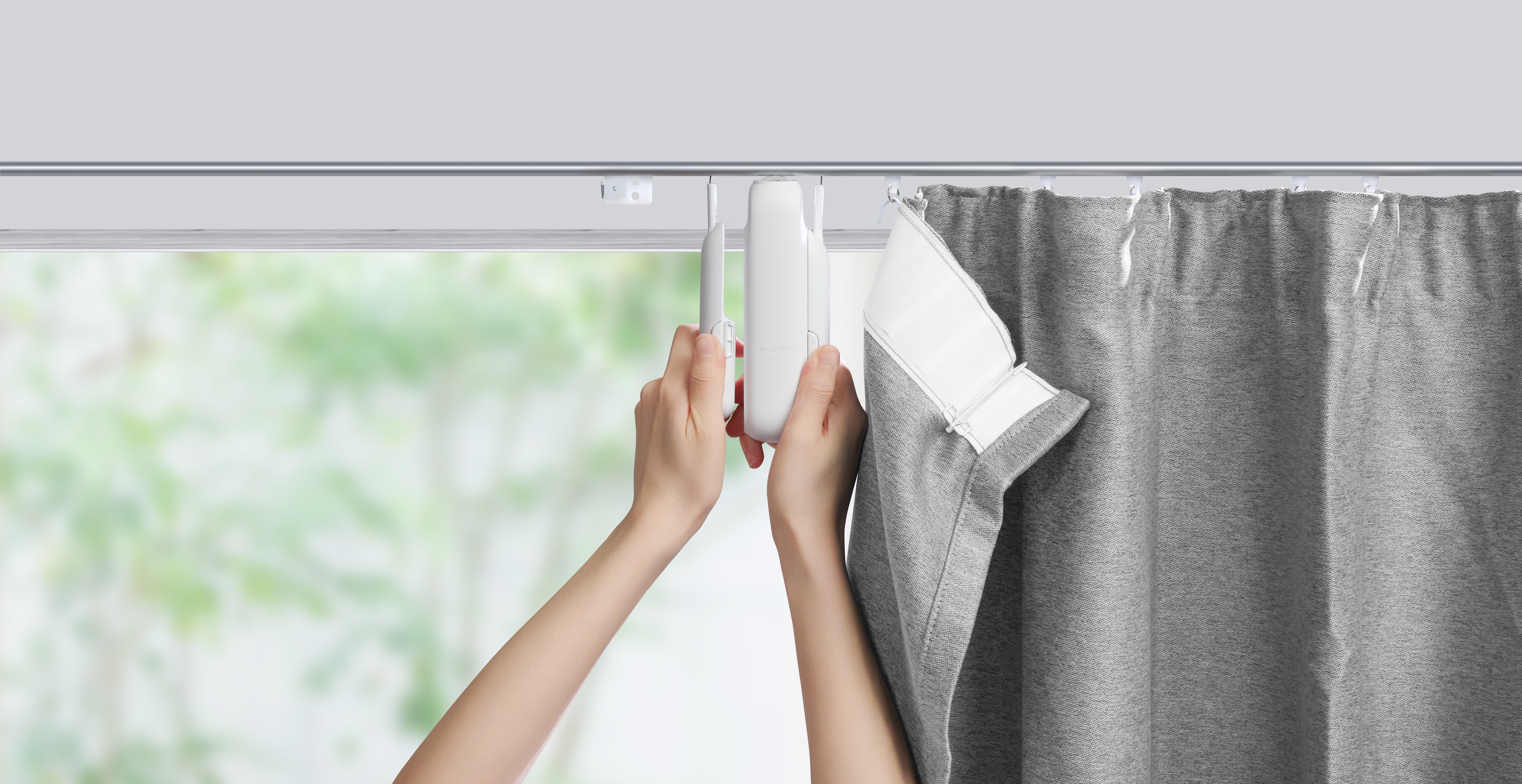 SWITCHBOT Smarter Vorhangöffner, Curtain U Rail 3, weiß