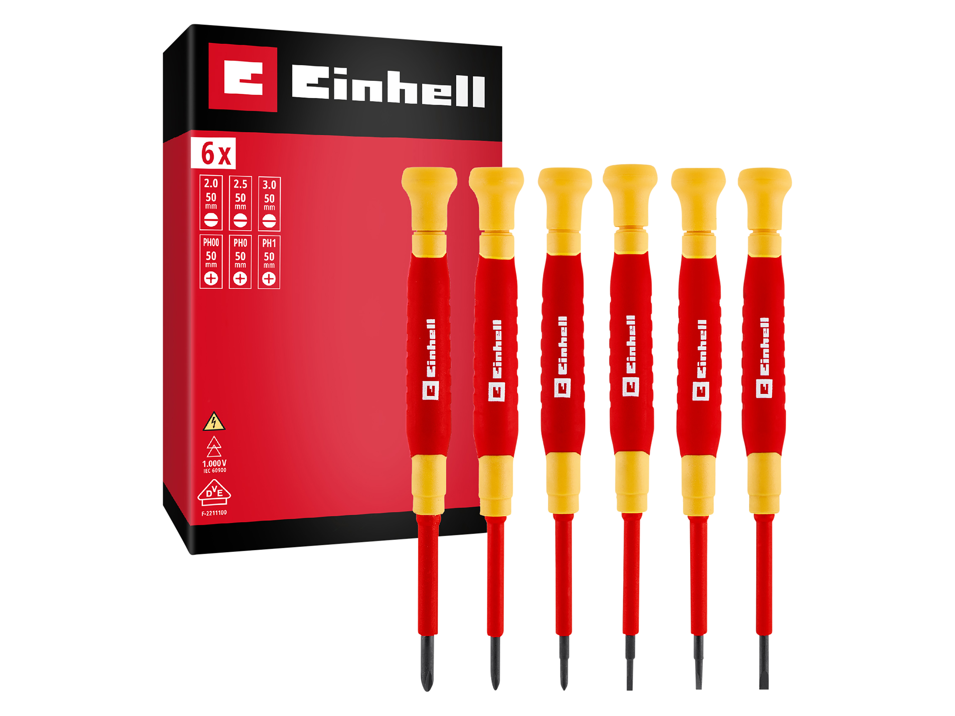 EINHELL Feinmechanik-Schraubendreher-Set VDE, 370542, 6-teilig