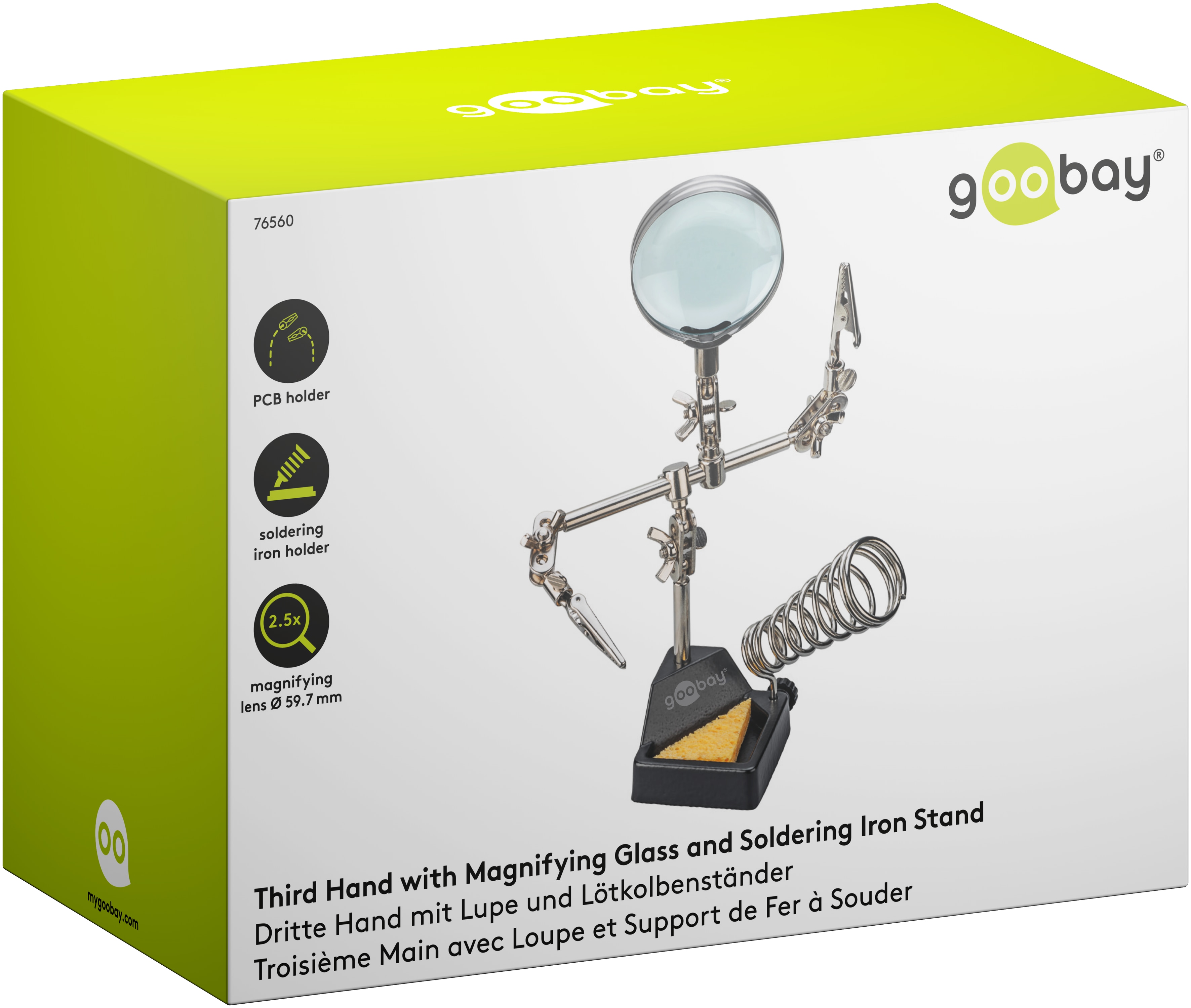 GOOBAY Dritte Hand, 76560, mit Lupe und Lötkolbenständer GOOBAY Dritte Hand, 76560, mit Lupe und Lötkolbenständer