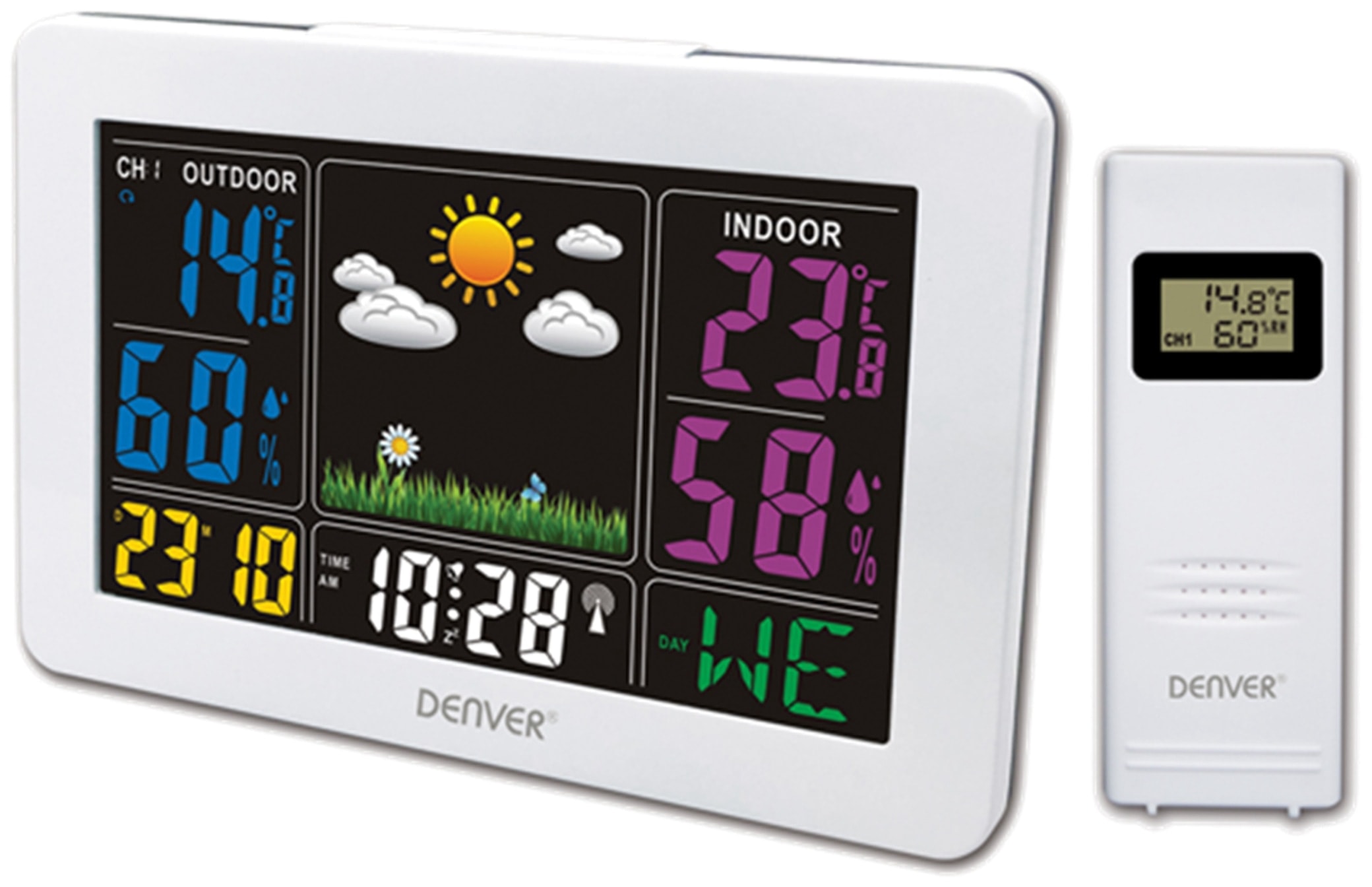 DENVER Wetterstation WS-540, weiß, mit Farbdisplay DENVER Wetterstation WS-540, weiß, mit Farbdisplay
