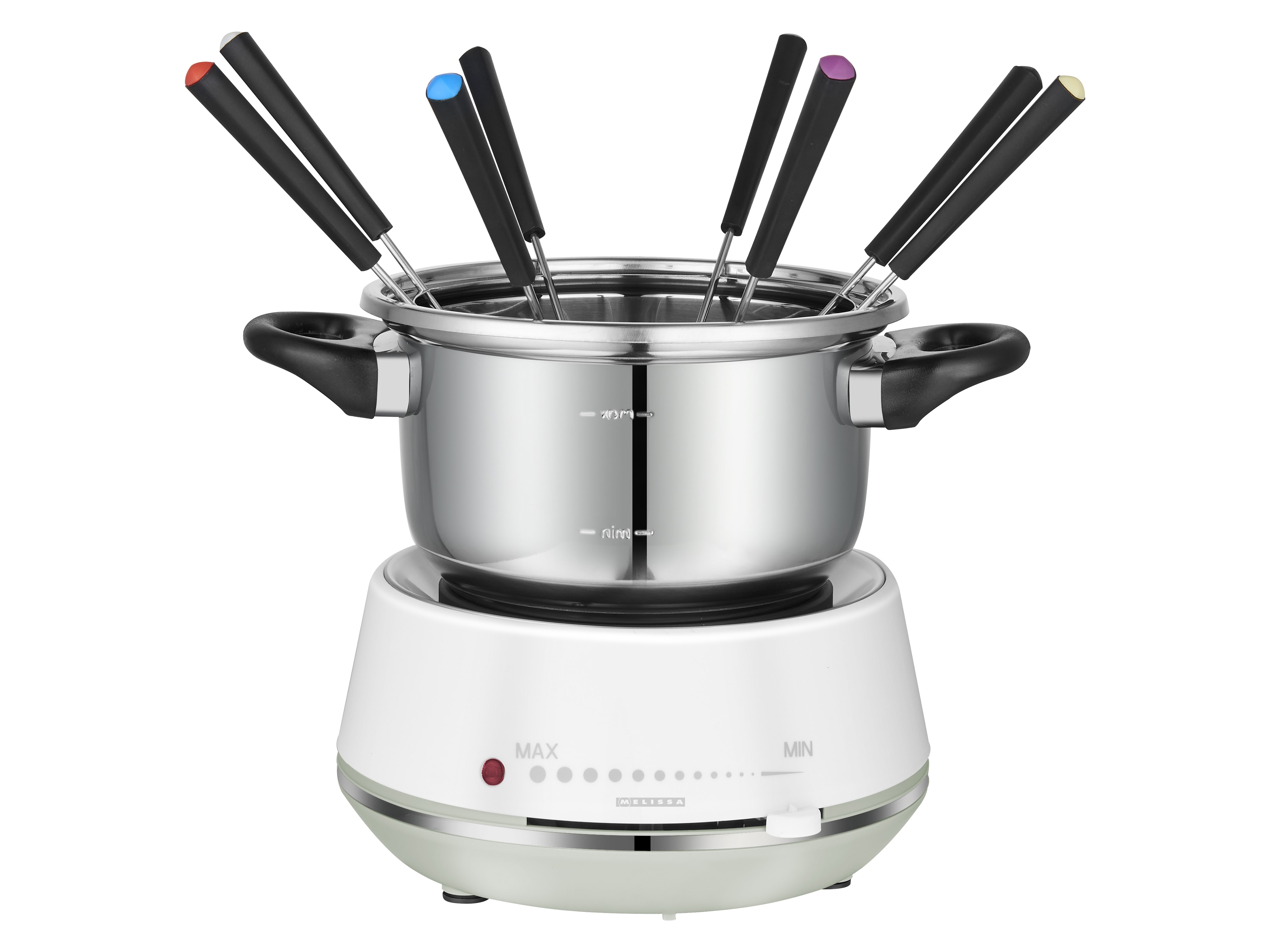 MELISSA Fondue-Set 16310230, 1200 W, 2 L, 8 Fonduegabel, Edelstahl, weiß MELISSA Fondue-Set 16310230, 1200 W, 2 L, 8 Fonduegabel, Edelstahl, weiß