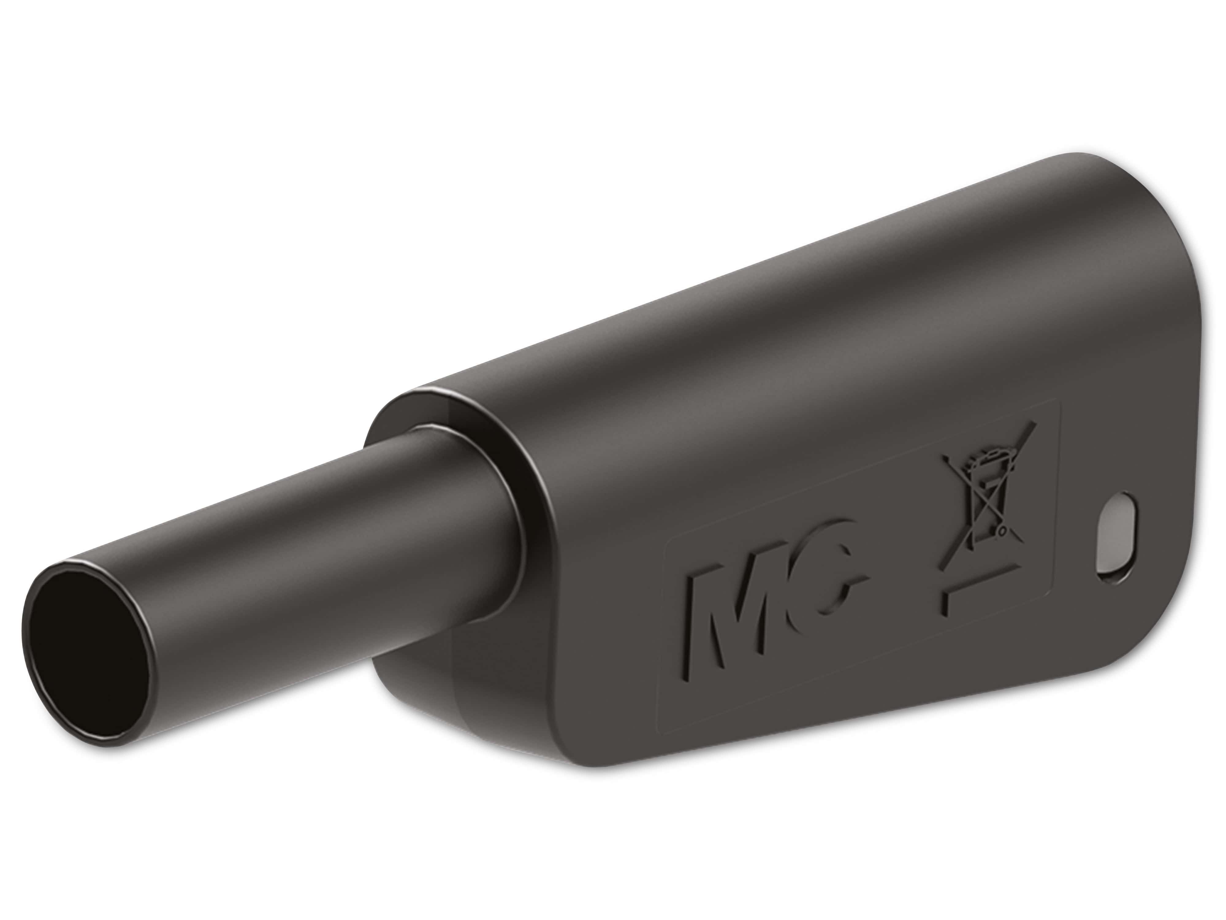 STÄUBLI Einzelstecker, 66.2022-21, 4 mm , schwarz, 1000 V, CAT II, 32 A / 600 V, CAT III, 32 A STÄUBLI Einzelstecker, 66.2022-21, 4 mm , schwarz, 1000 V, CAT II, 32 A / 600 V, CAT III, 32 A