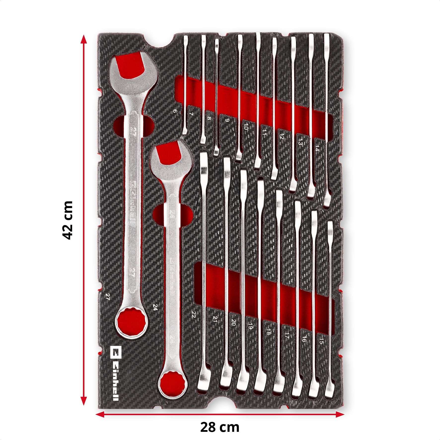 EINHELL E-Case-Einleger Gabelringschlüssel, 370521, 19-teilig EINHELL E-Case-Einleger Gabelringschlüssel, 370521, 19-teilig
