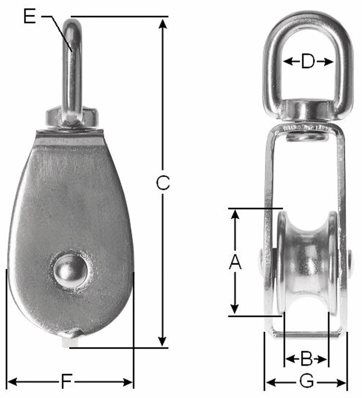 Umlenkrolle, Edelstahl, 25 mm Umlenkrolle, Edelstahl, 25 mm