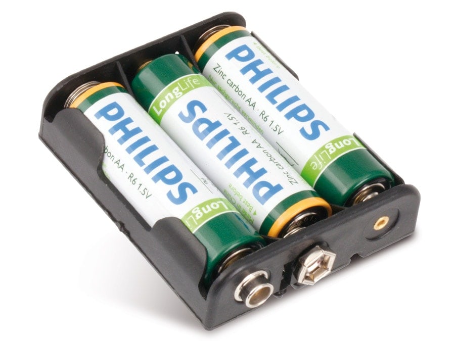 Batteriehalter, 3x Mignon, Clipanschluss Batteriehalter, 3x Mignon, Clipanschluss