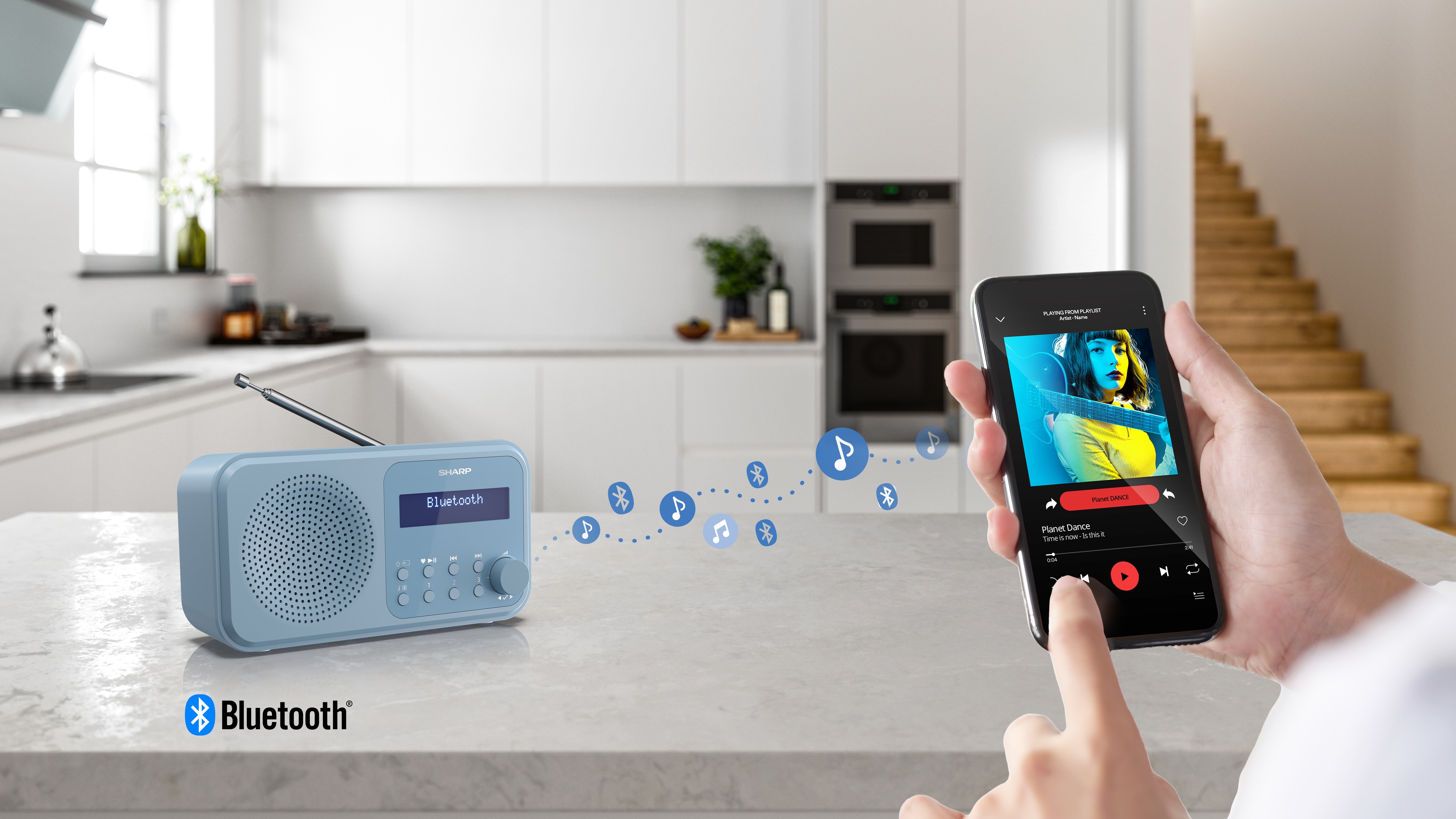 SHARP DAB+/FM Radio DR-P420, USB, Bluetooth, blau SHARP DAB+/FM Radio DR-P420, USB, Bluetooth, blau
