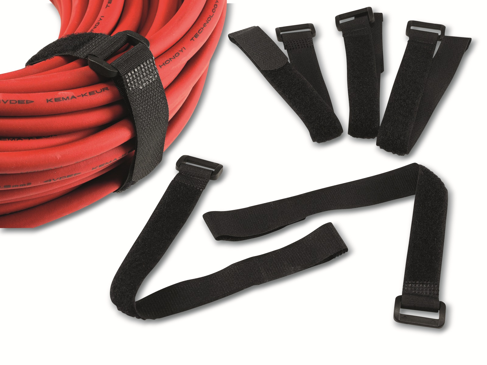 CHILITEC Klettband-Set mit Öse, 30x2 cm, schwarz, 5 Stück CHILITEC Klettband-Set mit Öse 5 Stück, 30x2cm, schwarz