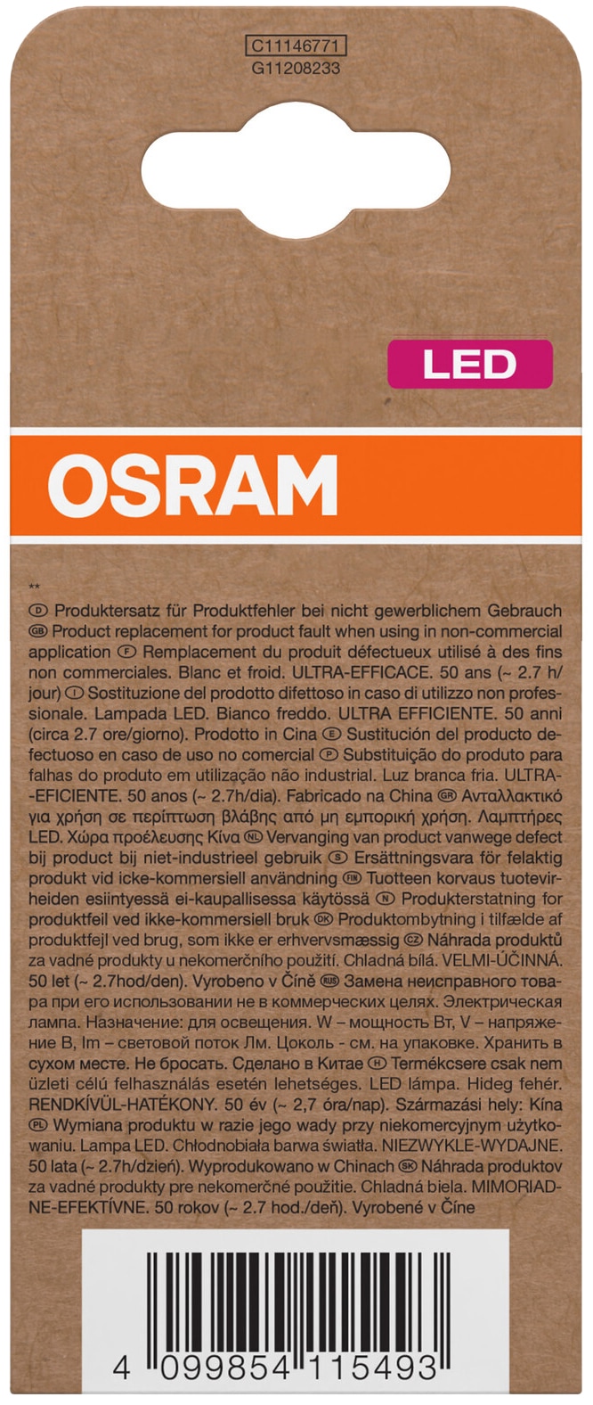 OSRAM LED-Lampe, Kolbenform, E27, 5 W, 4000 K, EEK: A, 1055 lm, neutralweiß OSRAM LED-Lampe, Kolbenform, E27, 5 W, 4000 K, EEK: A, 1055 lm, neutralweiß