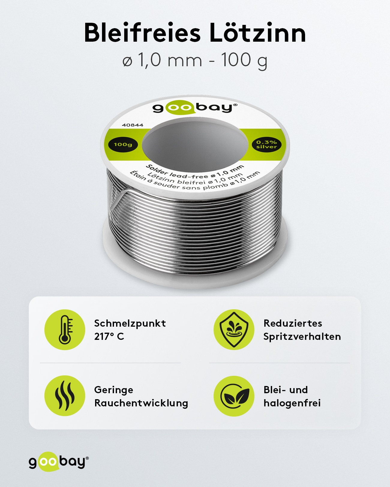 GOOBAY Lötzinn Essential, 100 g, Ø 1,0 mm GOOBAY Lötzinn Essential, 100 g, Ø 1,0 mm