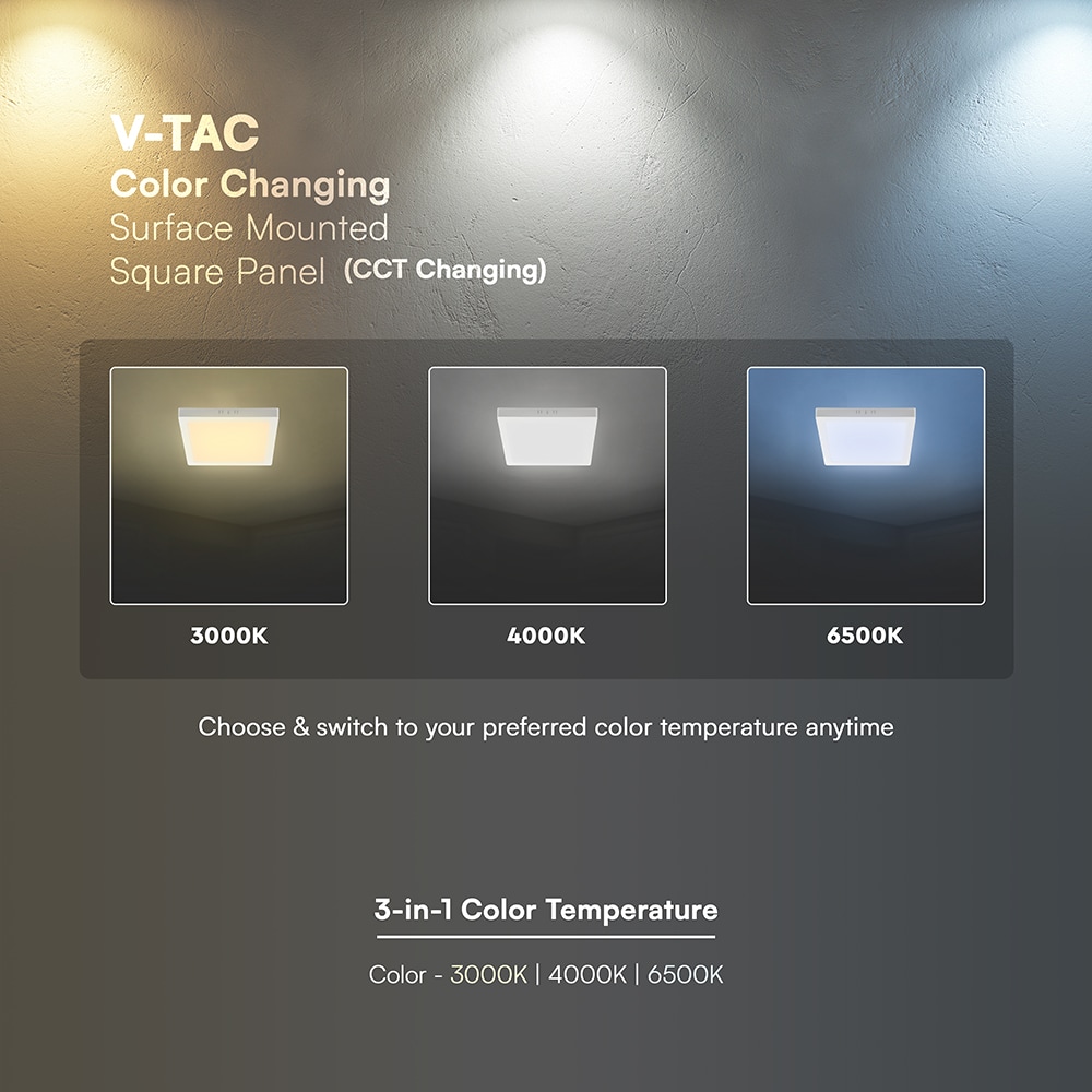 V-TAC LED-Deckenleuchte VT-104986, EEK: E, 18 W, 1980 lm, 3000…6500 K