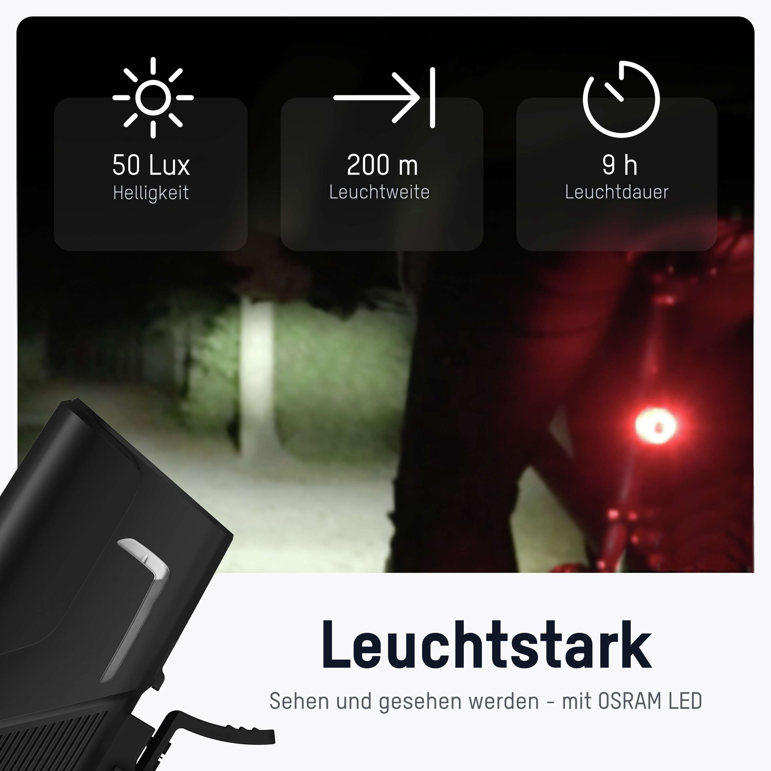 ANSMANN Fahrradlicht 1600-0524, 5 W, 2600mAh, wiederaufladbar ANSMANN Fahrradlicht 1600-0524, 5 W, 2600mAh, wiederaufladbar