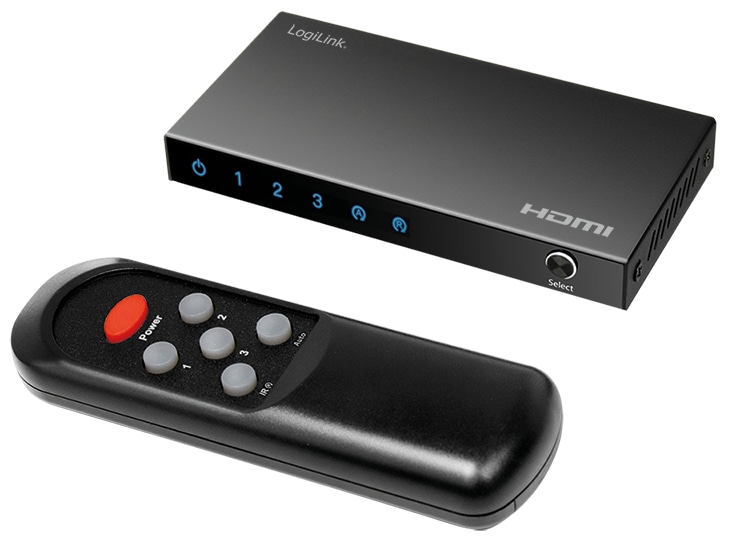 LOGILINK HDMI-Switch HD0062, 3x 1-Port, 4K/60 Hz, schwarz LOGILINK HDMI-Switch HD0062, 3x 1-Port, 4K/60 Hz, schwarz