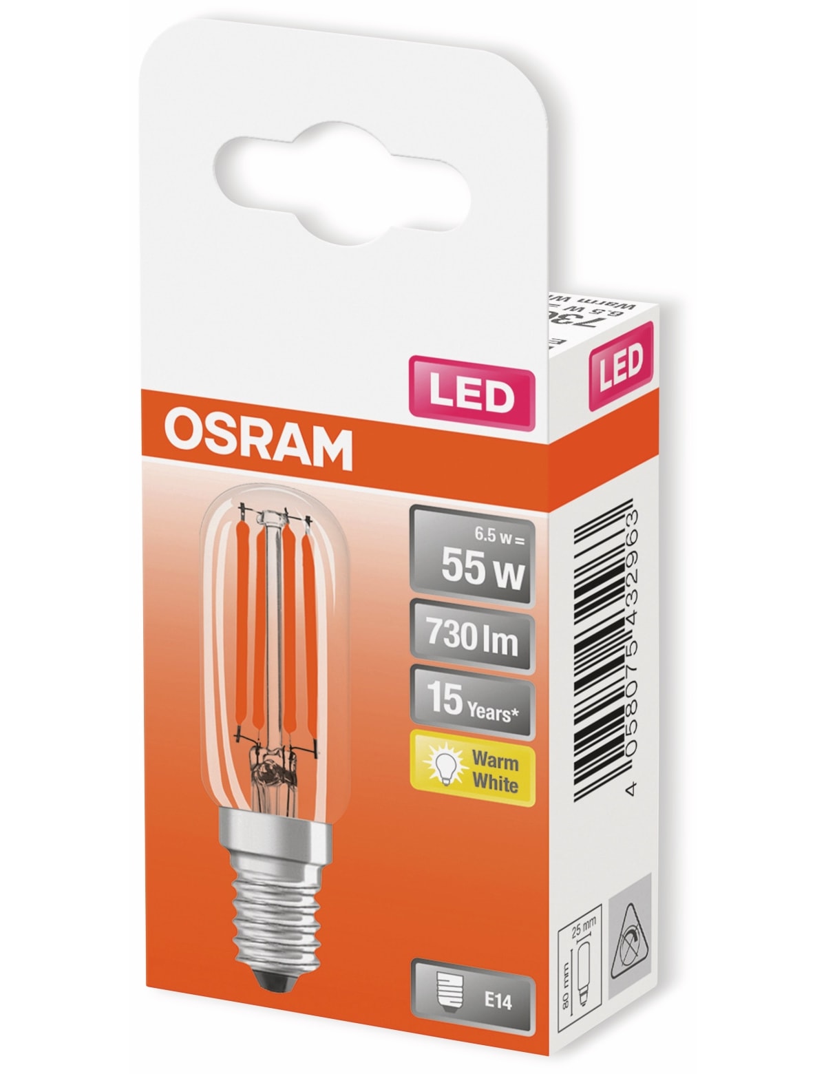 OSRAM LED-Lampe, E14, 4,9 W, 730 lm, 2700 K OSRAM LED-Lampe, E14, 6,5 W, 730 lm, 2700 K
