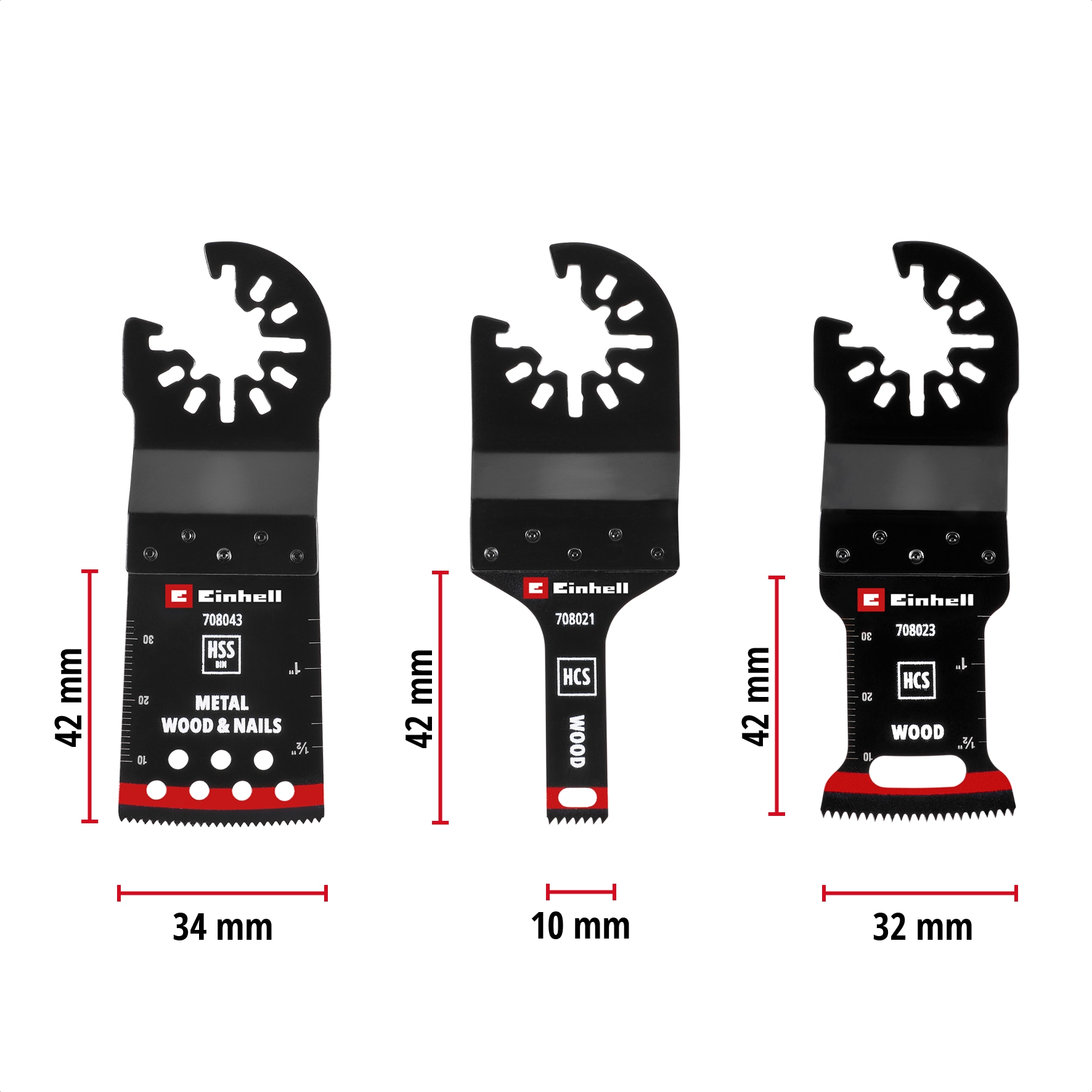 EINHELL Multitool-Set, 708103, Holz/Metall, 3-teilig