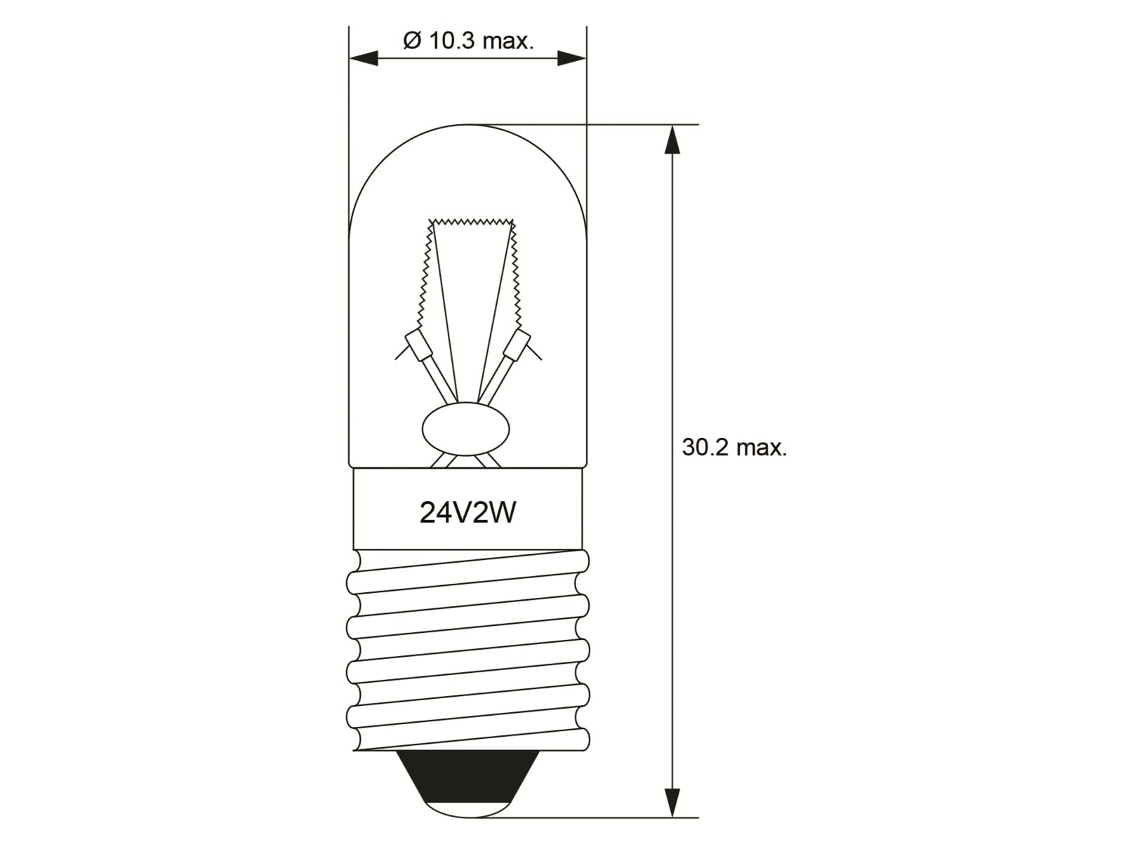 GOOBAY Röhrenlampe, 9317, T10, E10, 24 V, 2 W GOOBAY Röhrenlampe, 9317, T10, E10, 24 V, 2 W